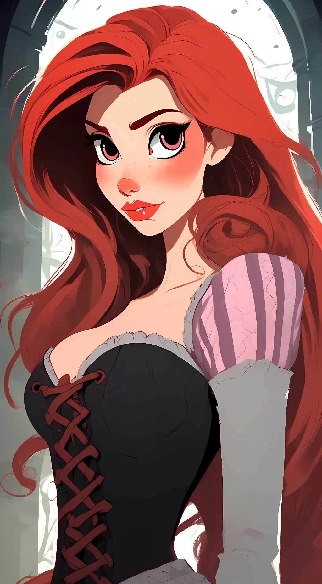 ai character: Red! Rapunzel background