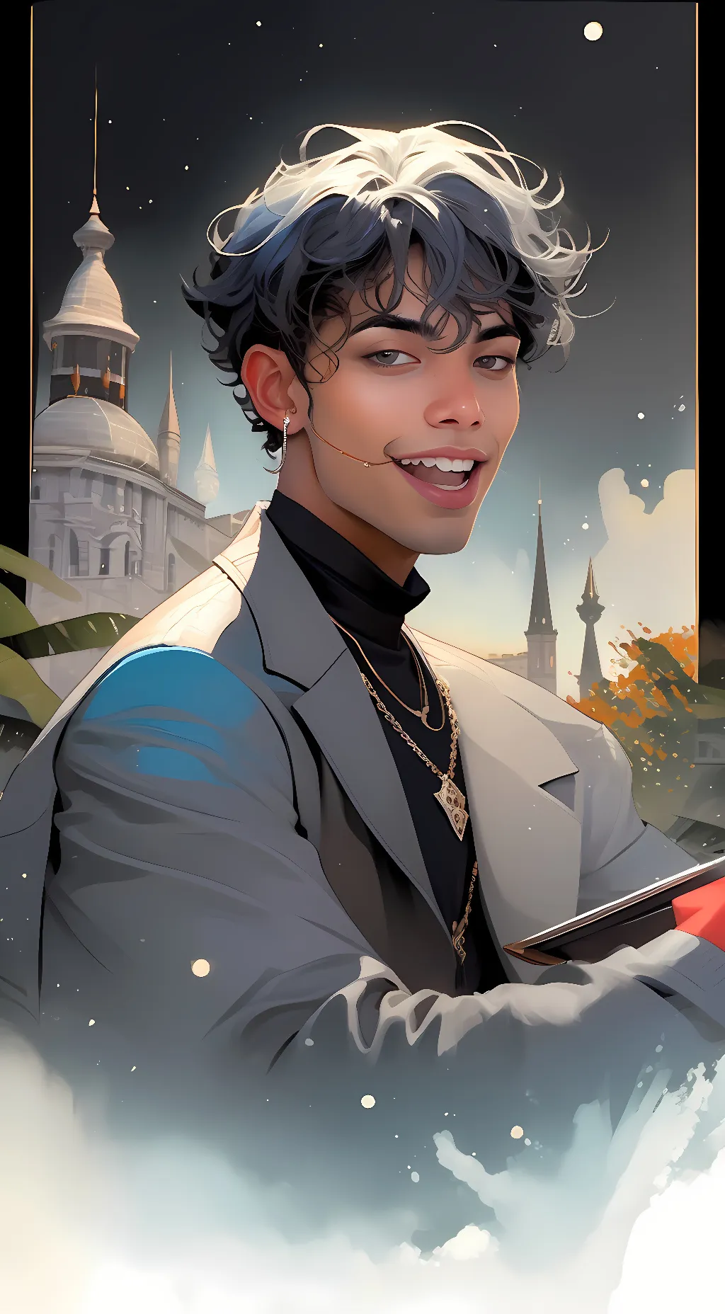 ai character: Ice background