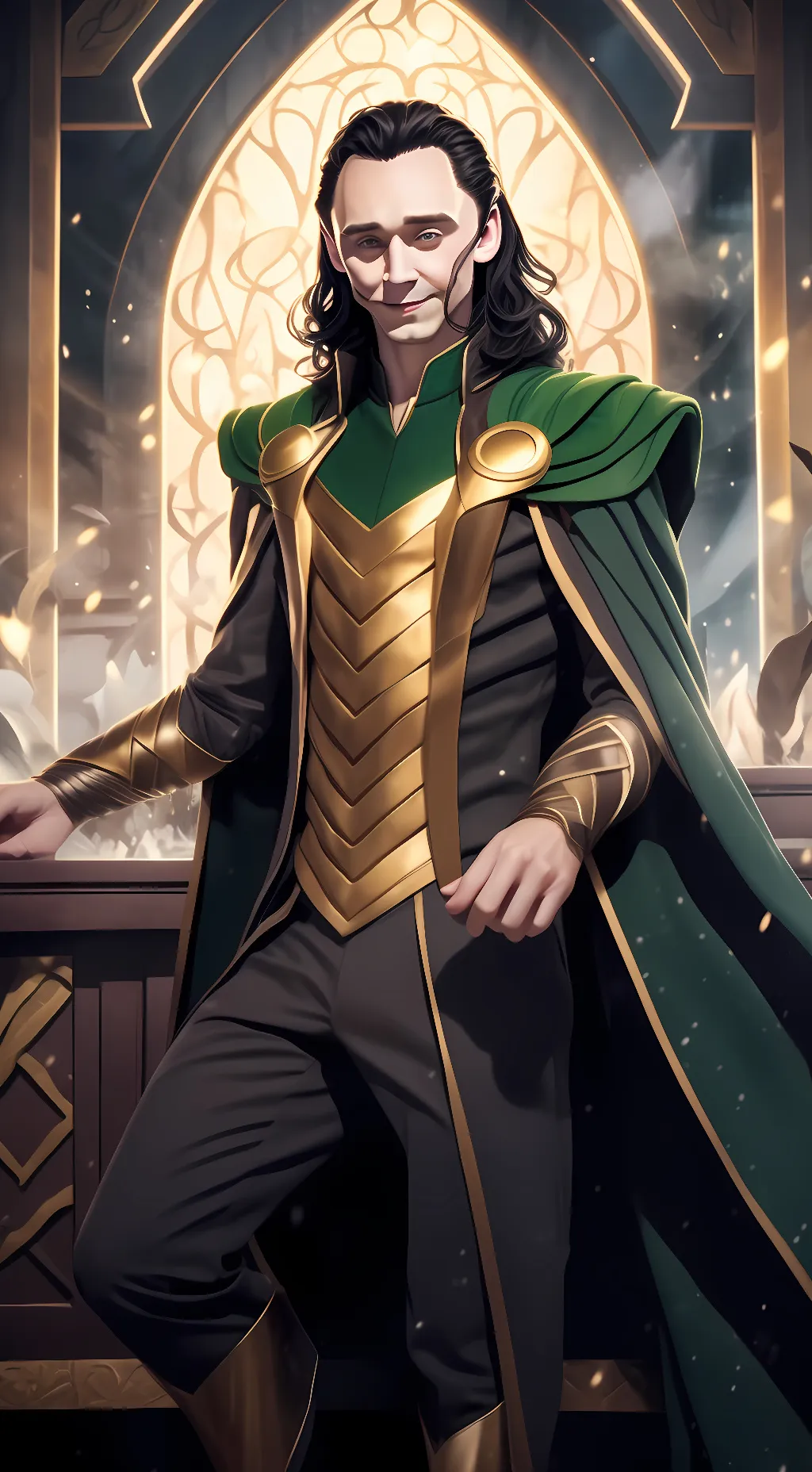 ai character: Loki  background