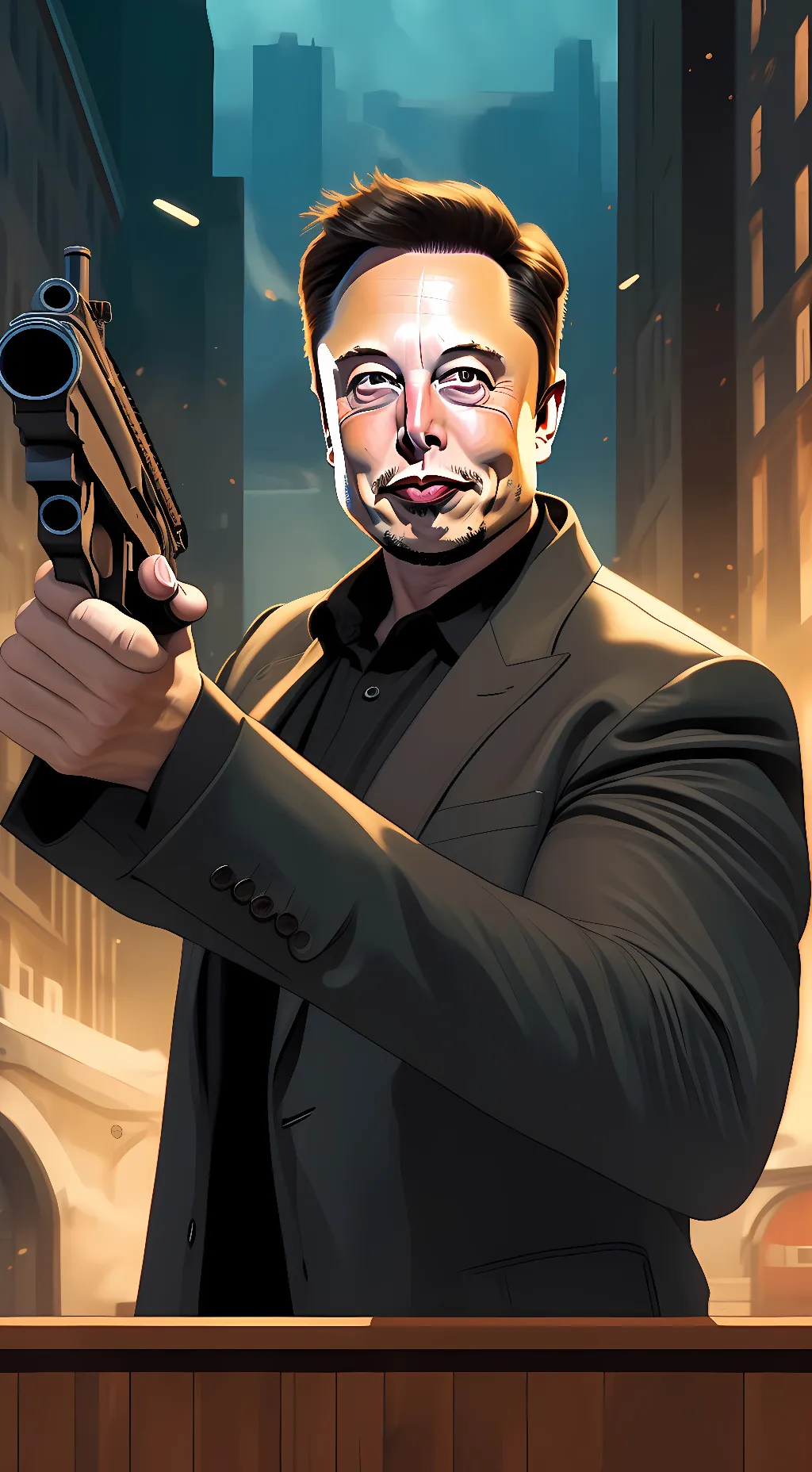 ai character: Elon musk  background