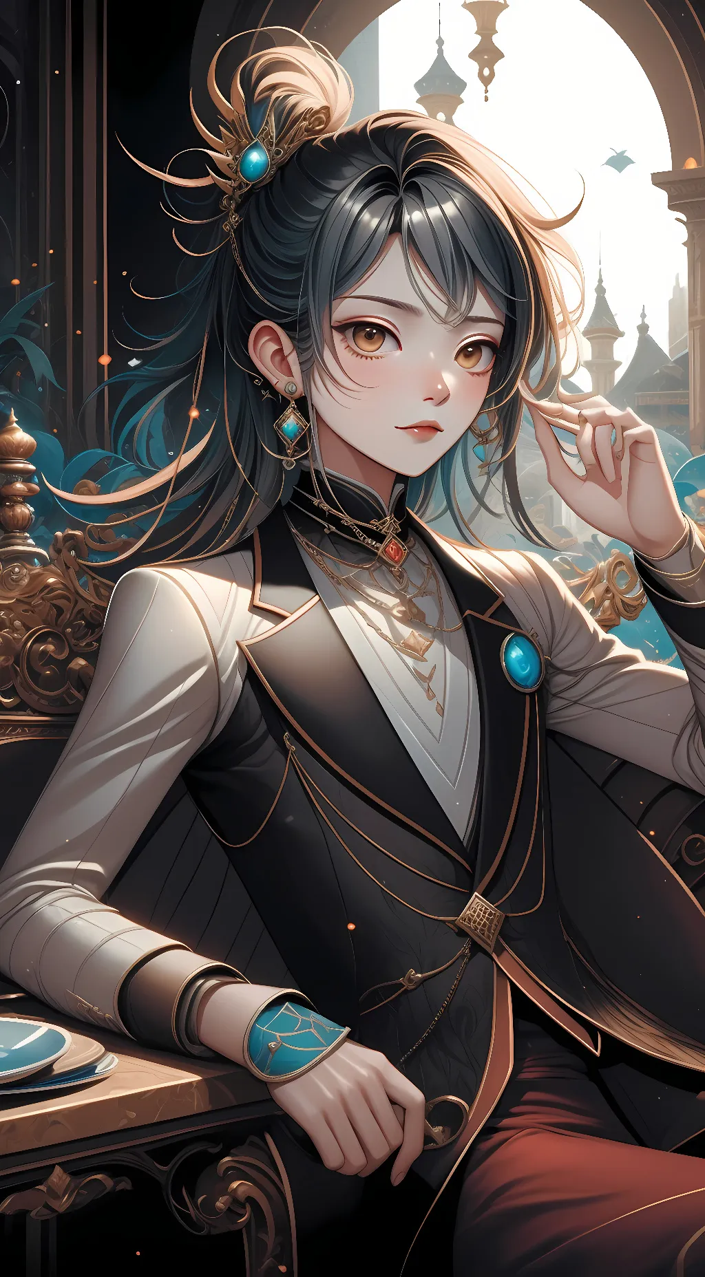 ai character: Rosette background