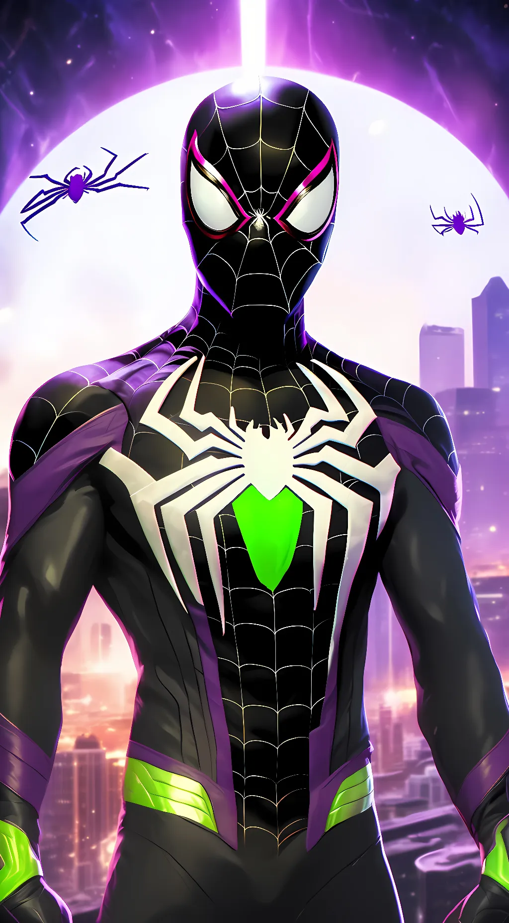 ai character: Neon background