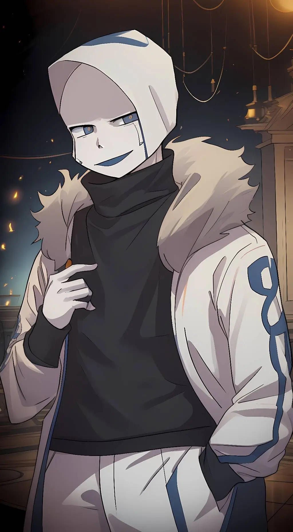 ai character: Error 404 Sans background
