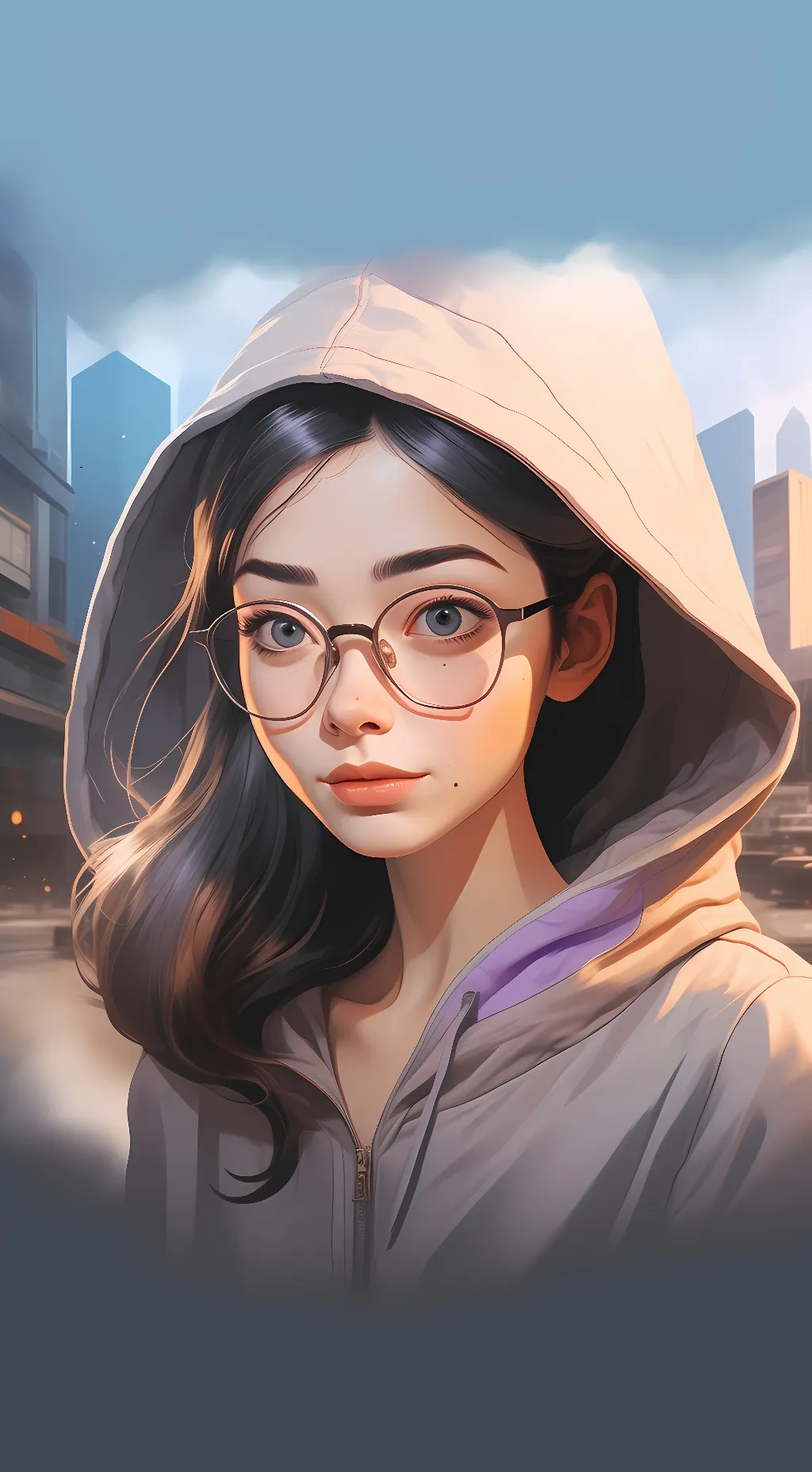 ai character: sapphire background