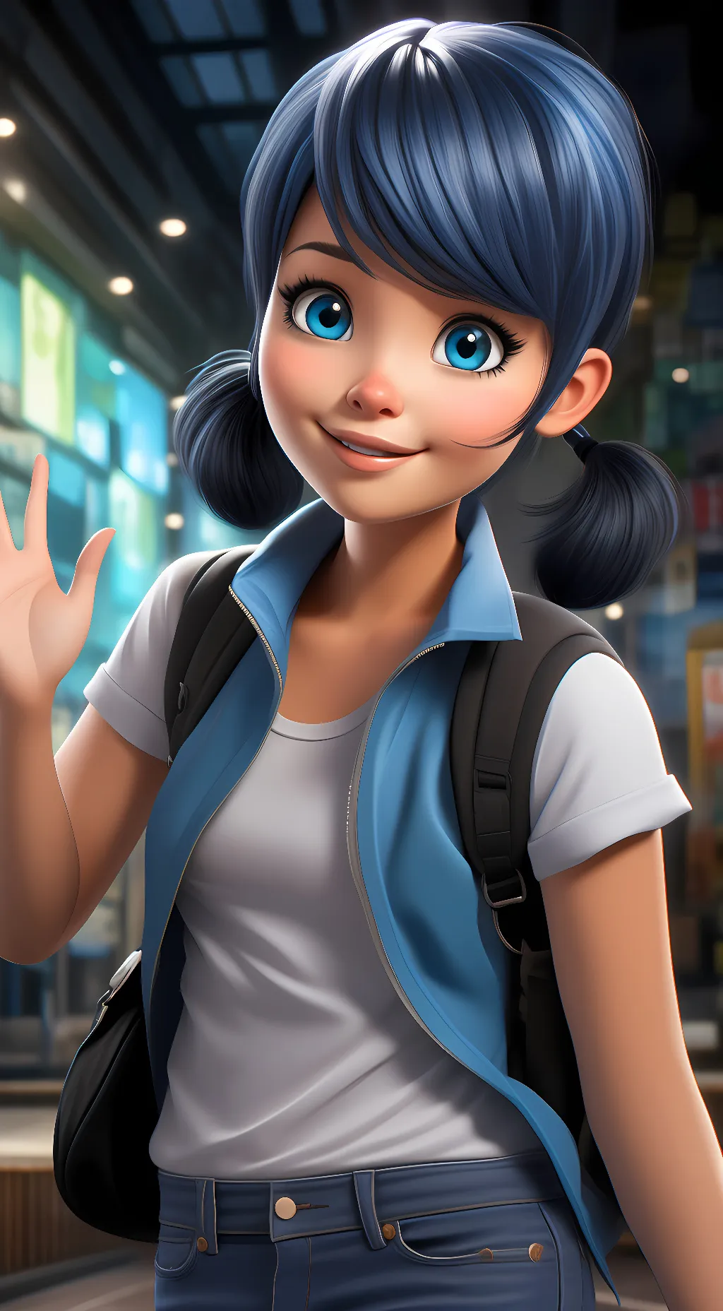 ai character: Marinette  background