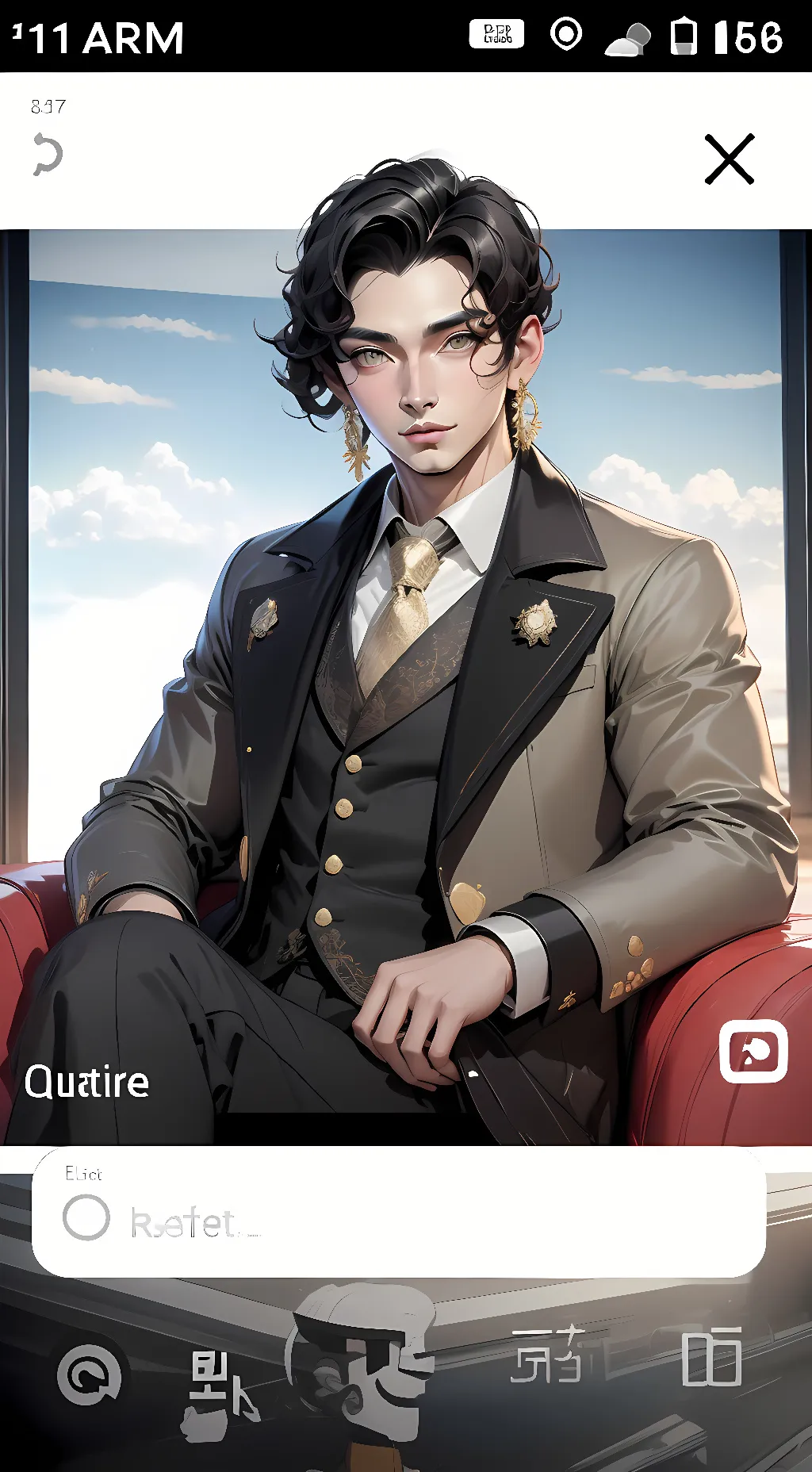 ai character: muzan Jackson  background