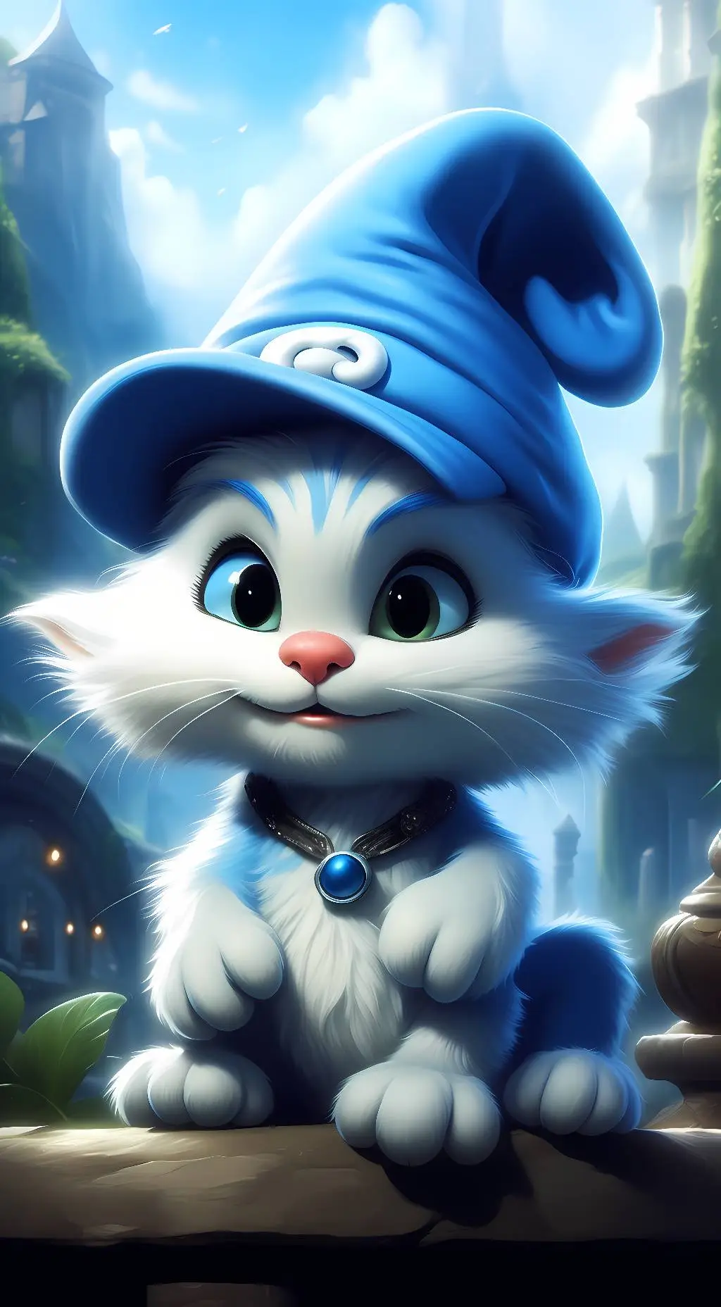 ai character: Smurf Cat background