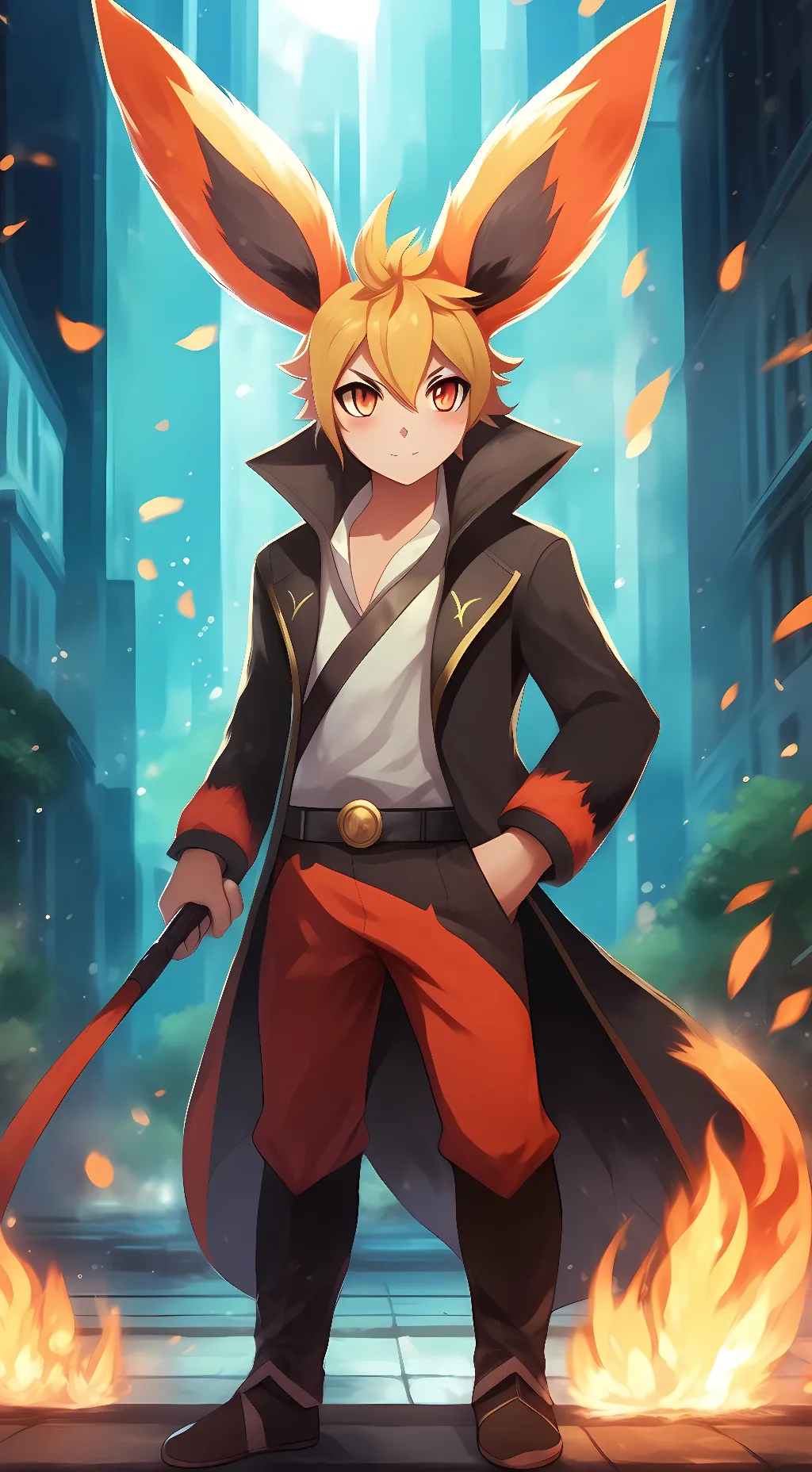 ai character: flareon  background