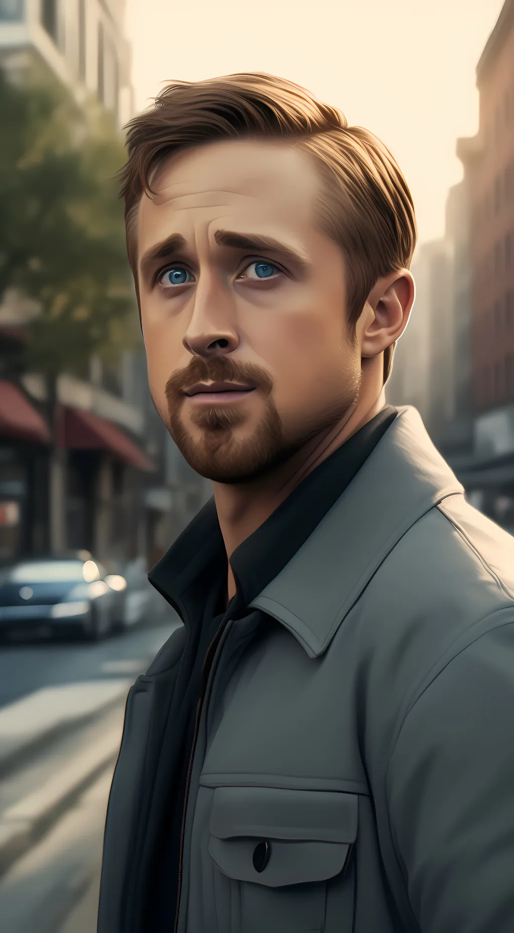ai character: Ryan Gosling background