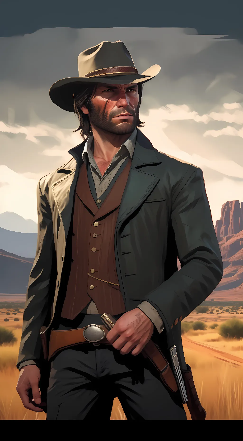 ai character: John Marston  background