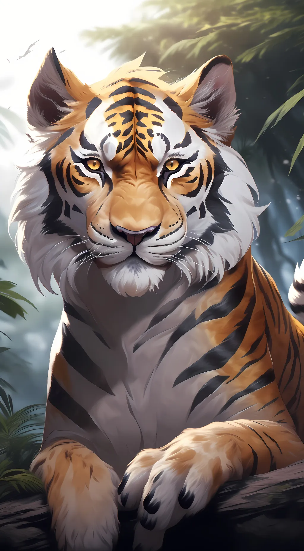 ai character: Liger-dog hybrid background