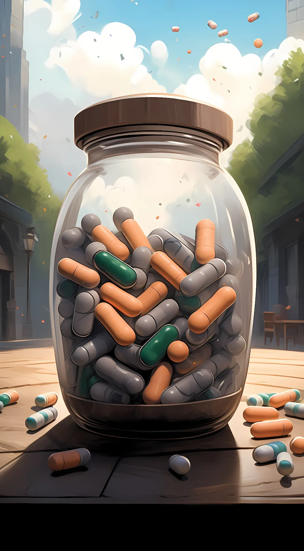 ai character: *HAPPY PILLS* background