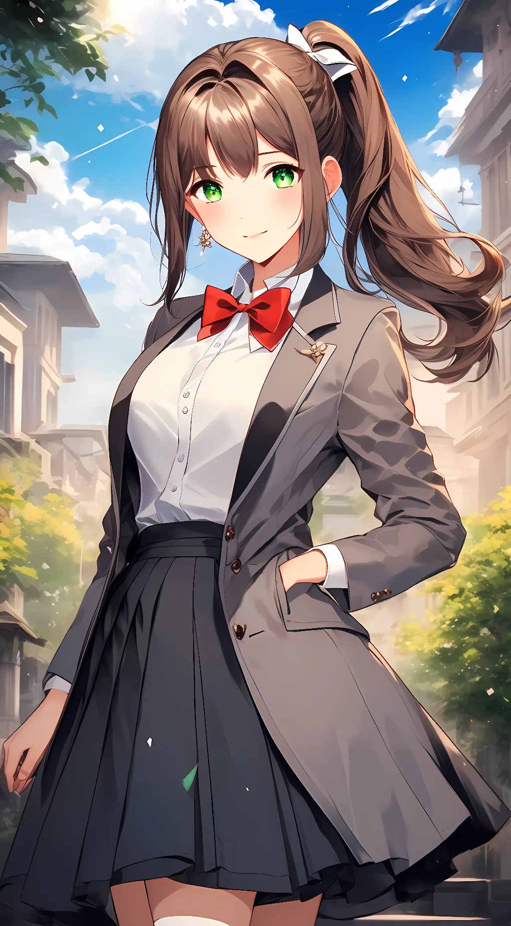 ai character: Monika  background