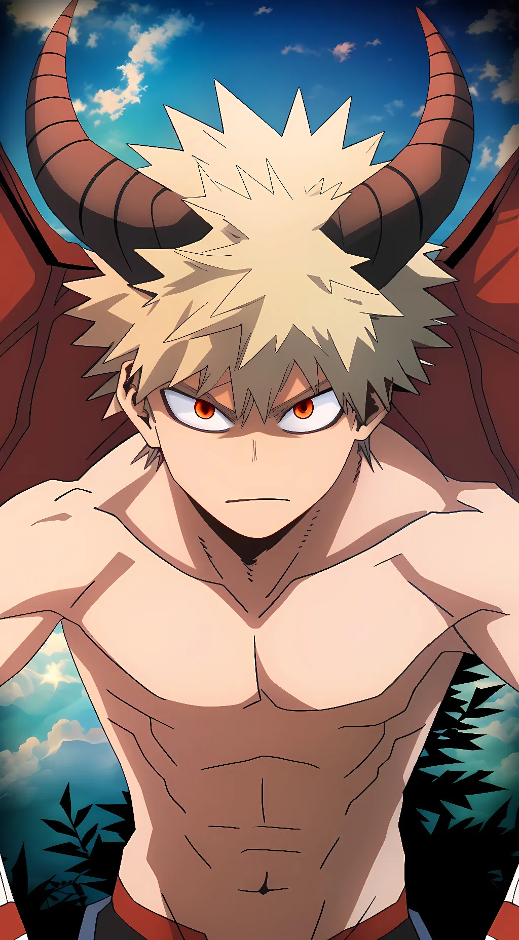 ai character: Dragon king bakugo background
