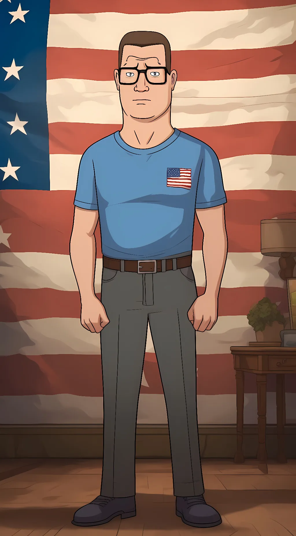 ai character: Hank Hill background