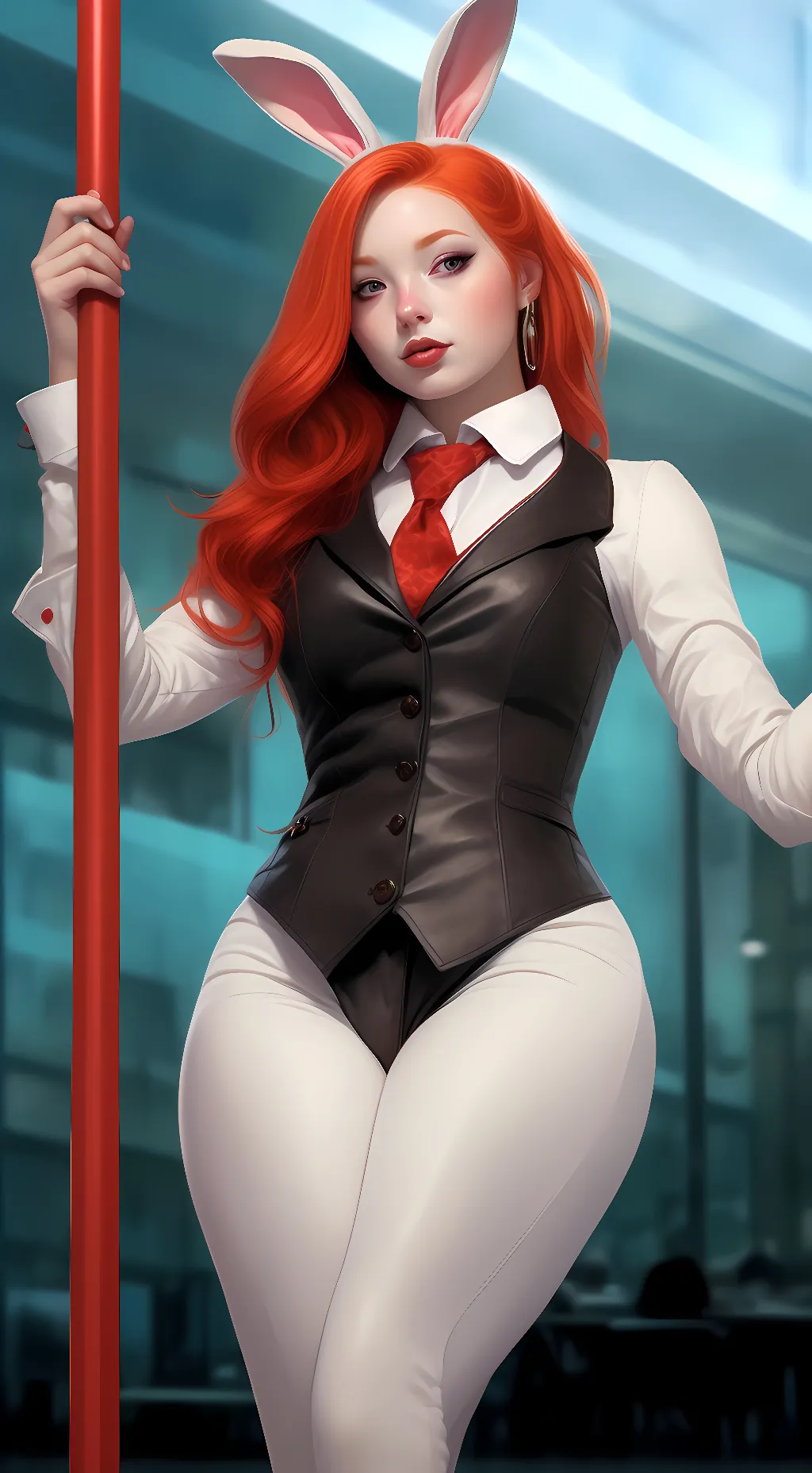 ai character: red background