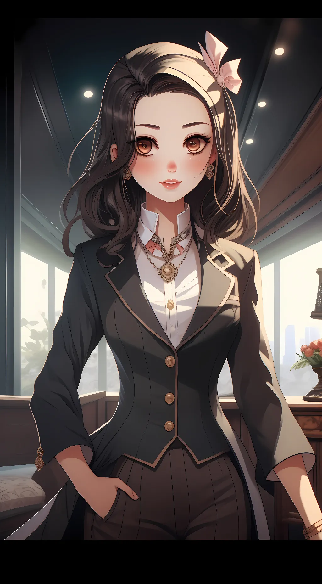 ai character: Lucy  background