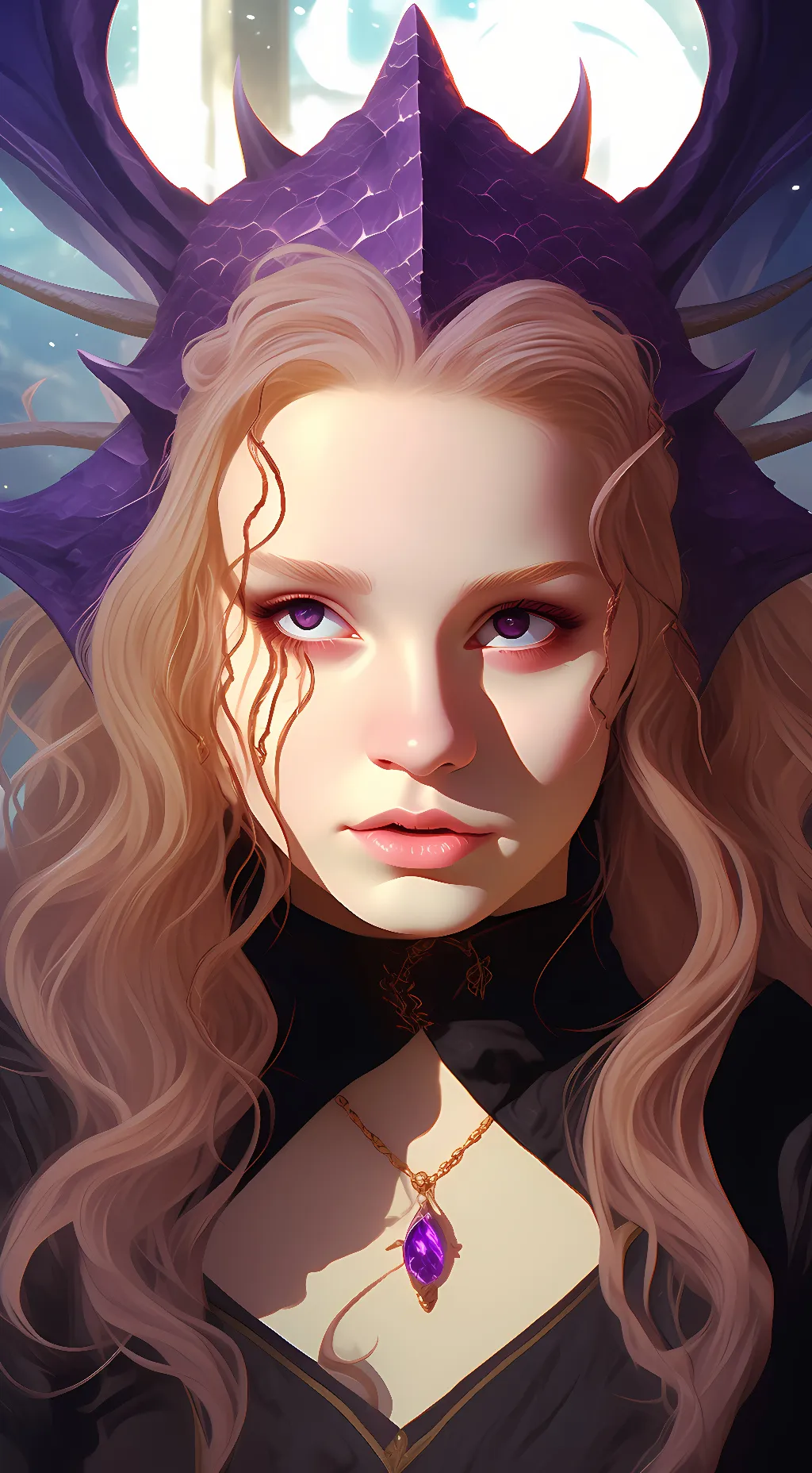 ai character: demon lavender  background