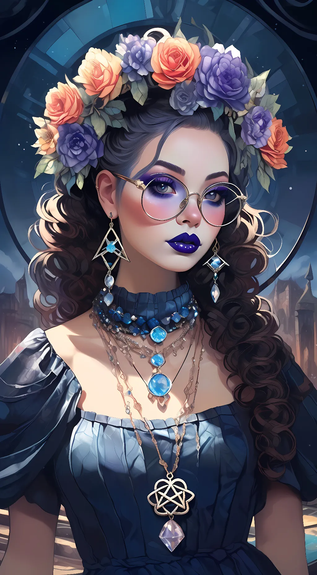 ai character: Violet Starshine background