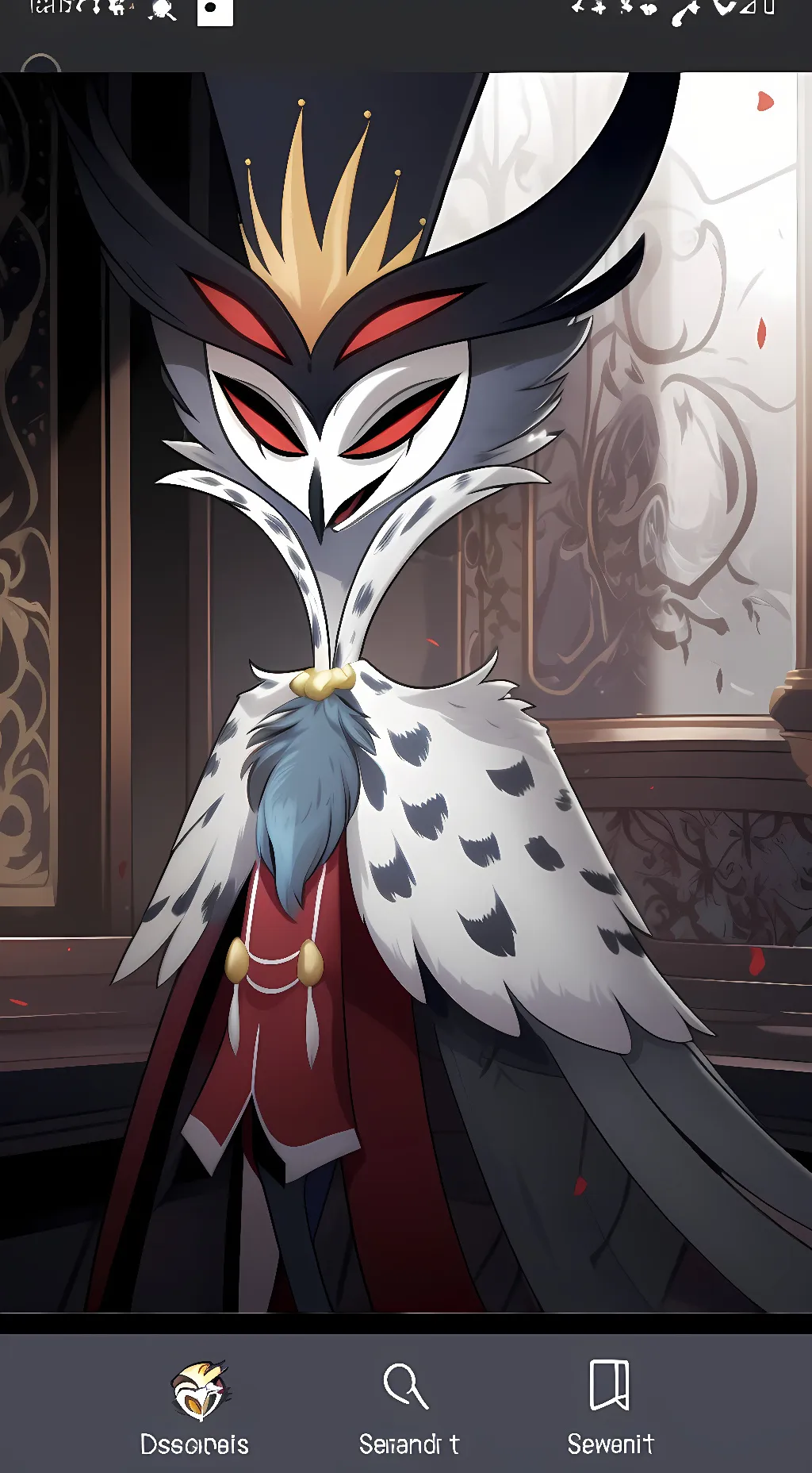 ai character: judgemental stolas background