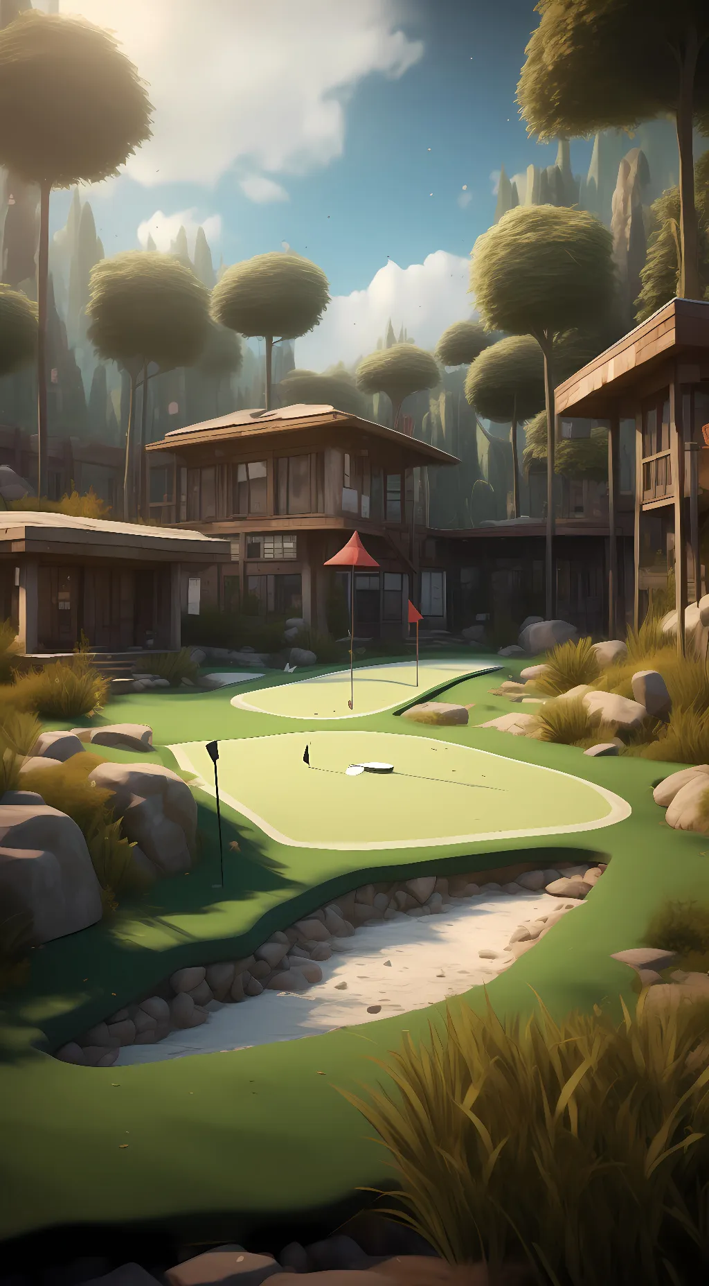 ai character: Abandoned MiniGolf background