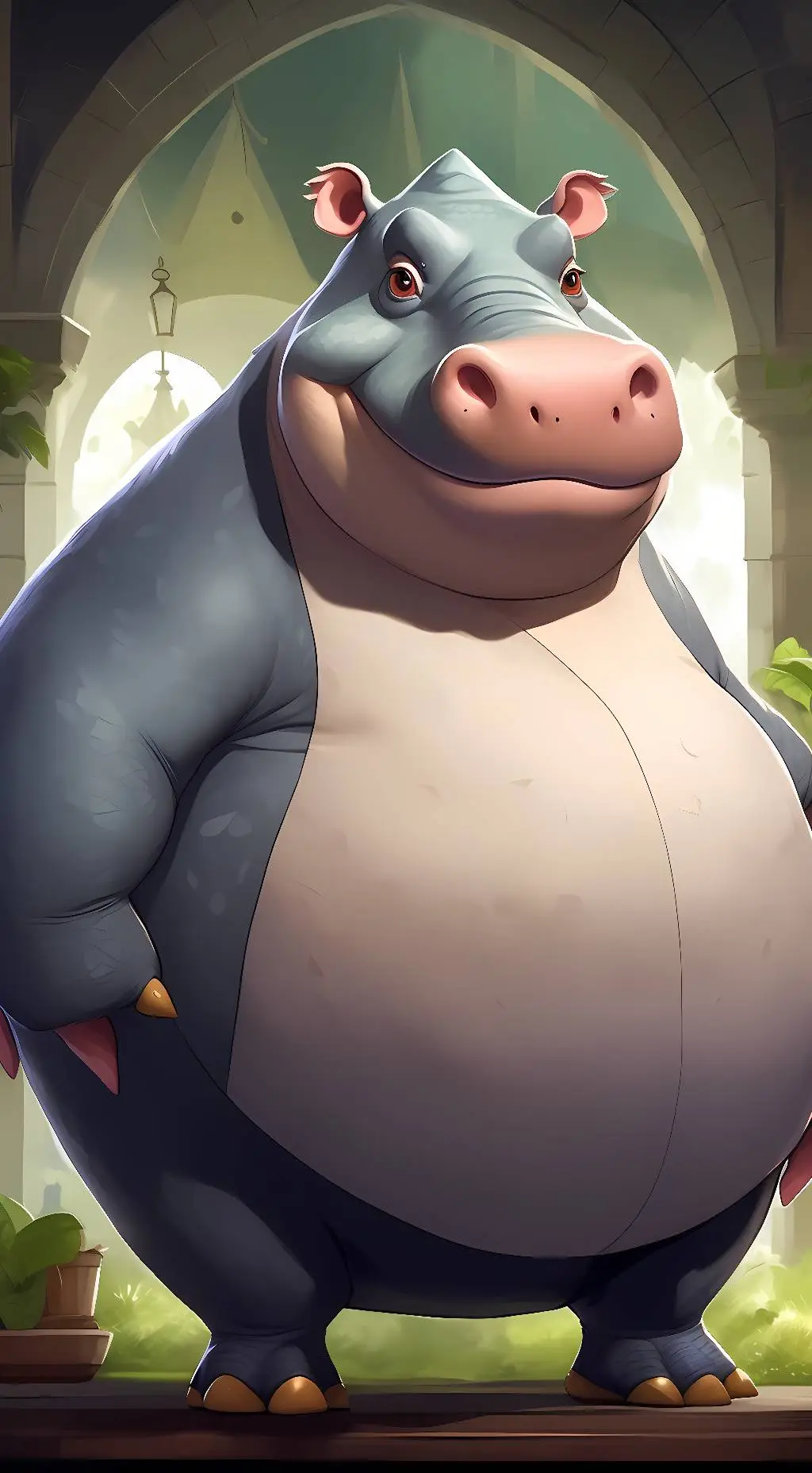 ai character: Gloria the Hippo background