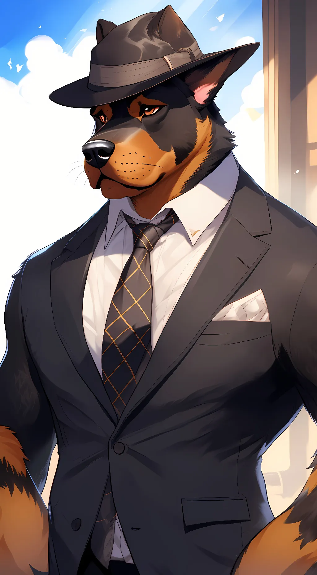 ai character: Senior Sherman  background