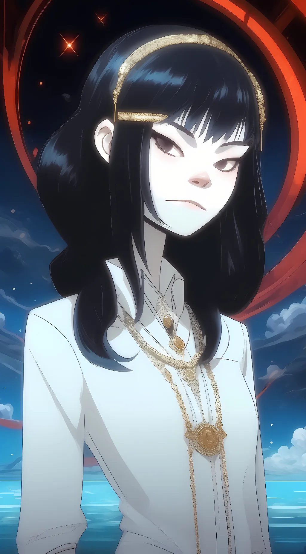 ai character: (adult) noodle background