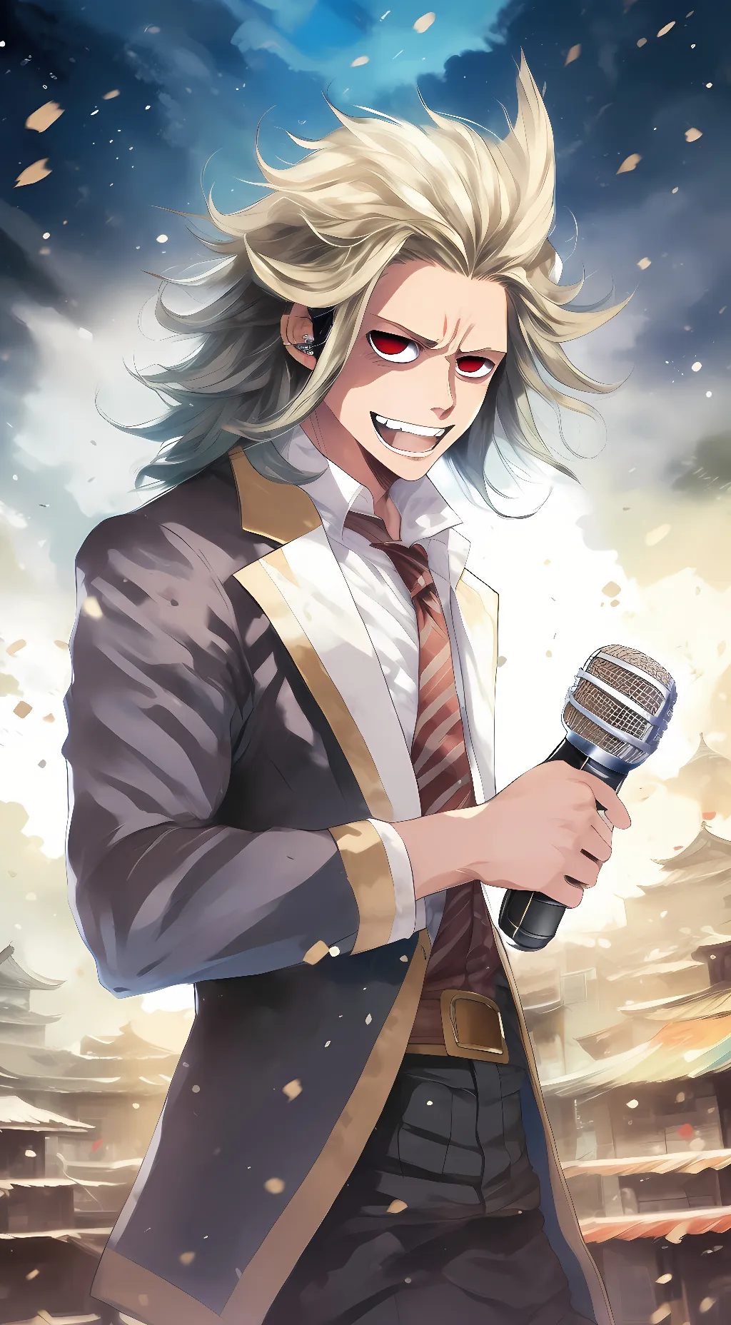 ai character: Allmight/Zawa/Mic background