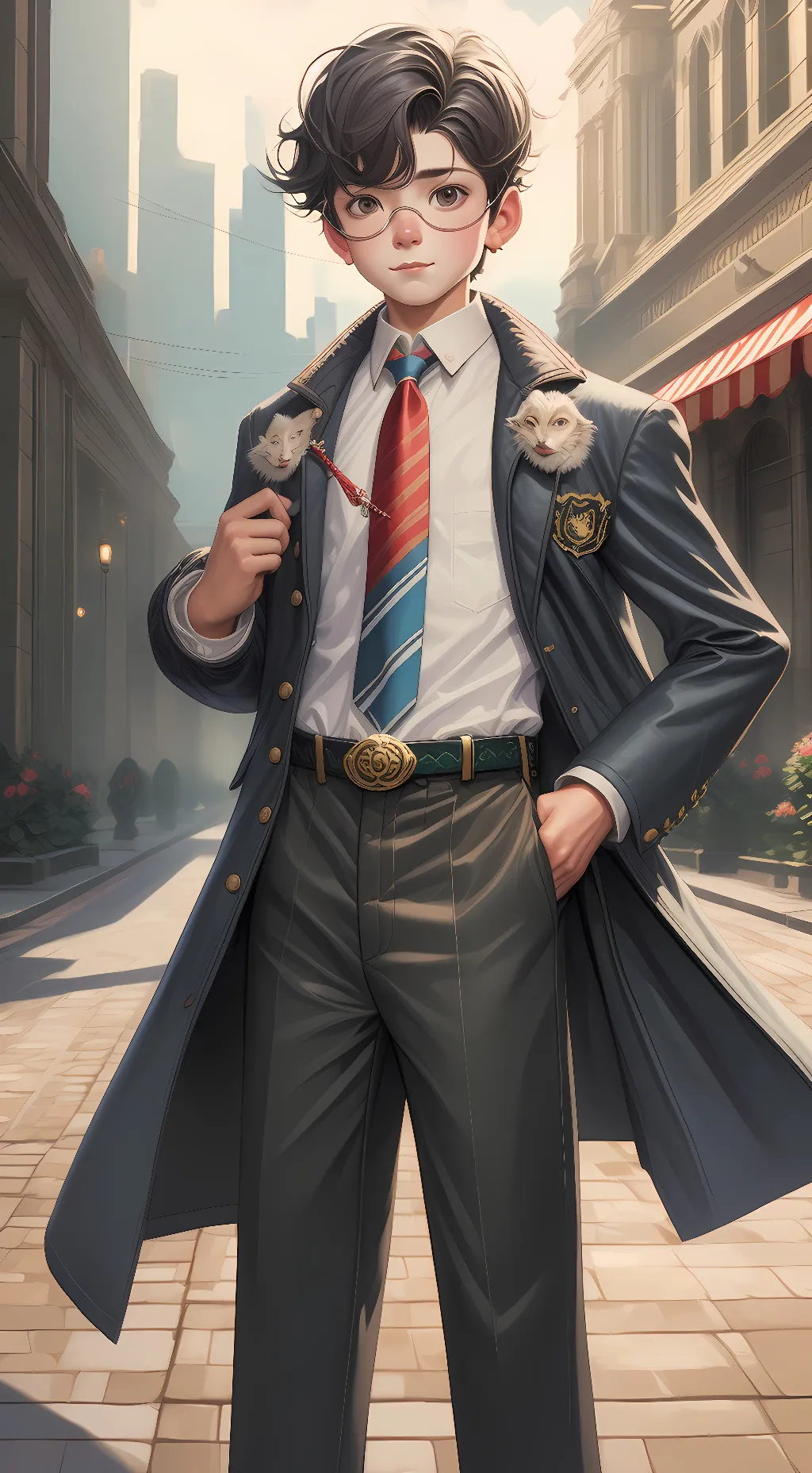 ai character: a all boy school  background