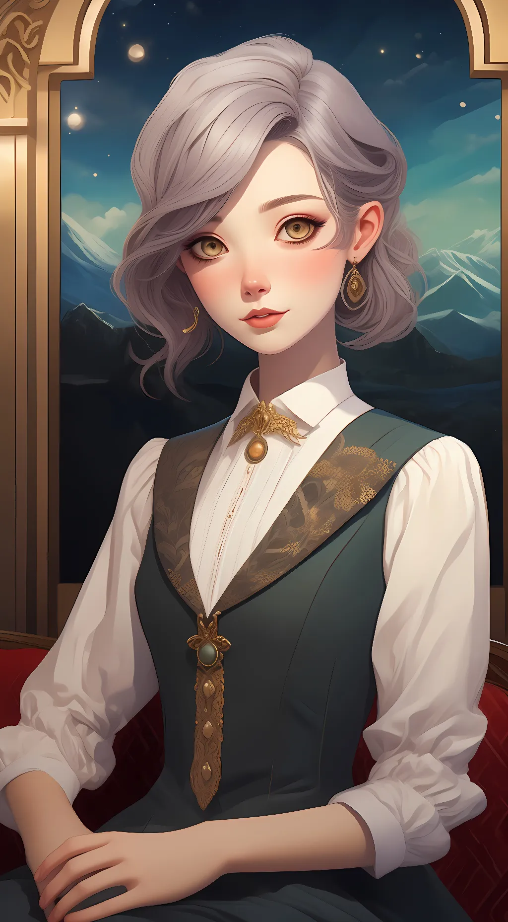 ai character: moon background