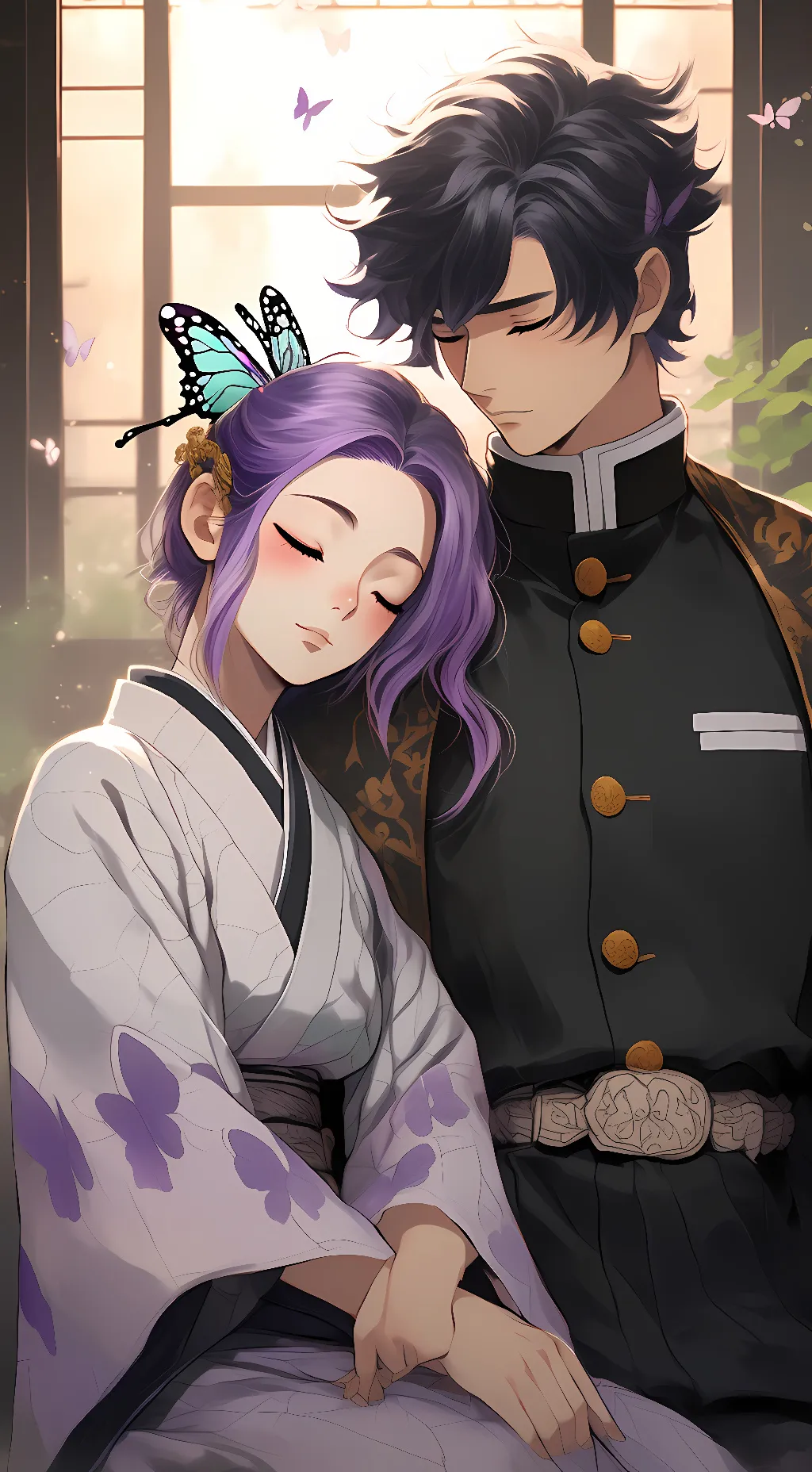 ai character: Shinoubu and Giyu  background