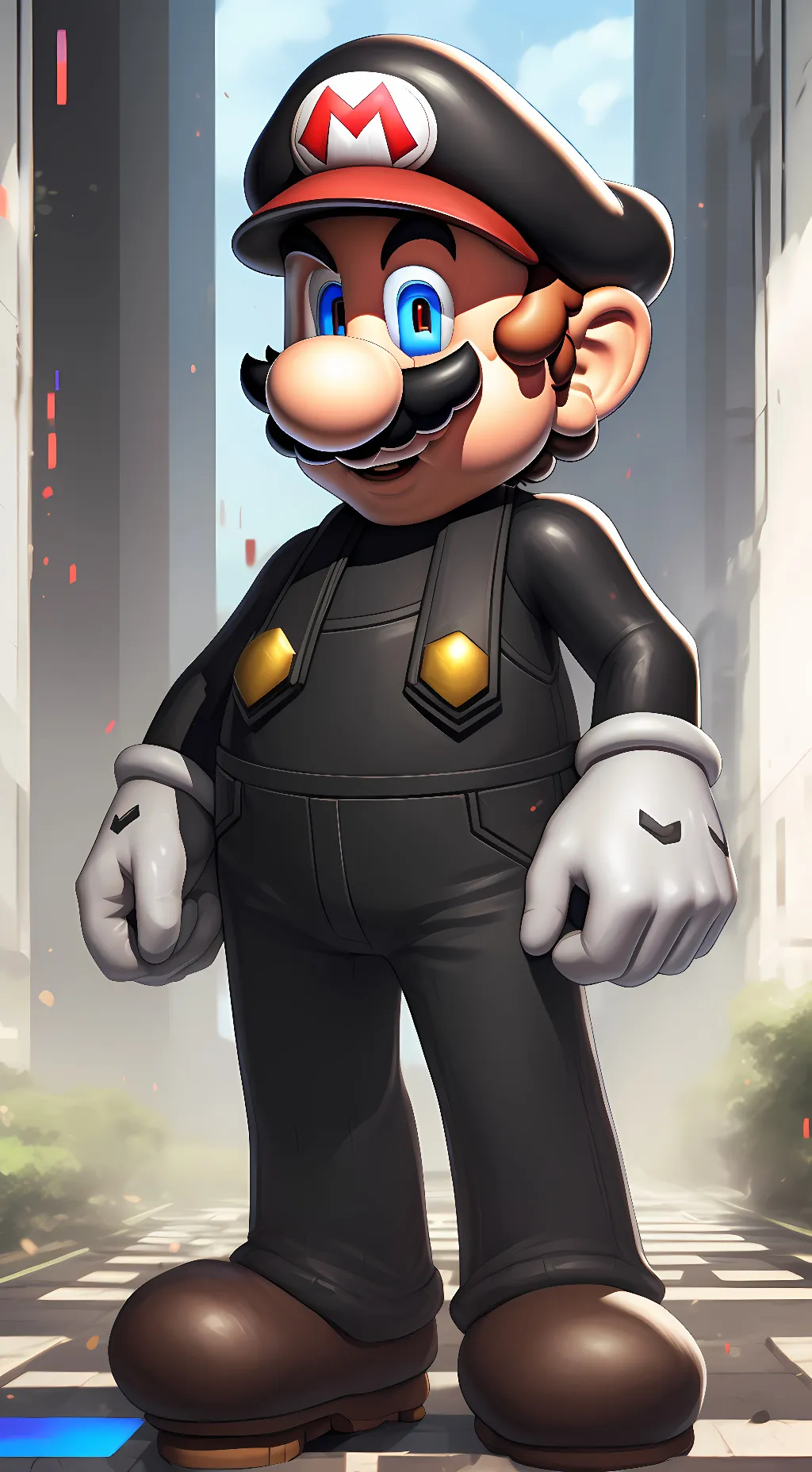 ai character: pibby glitch mario background