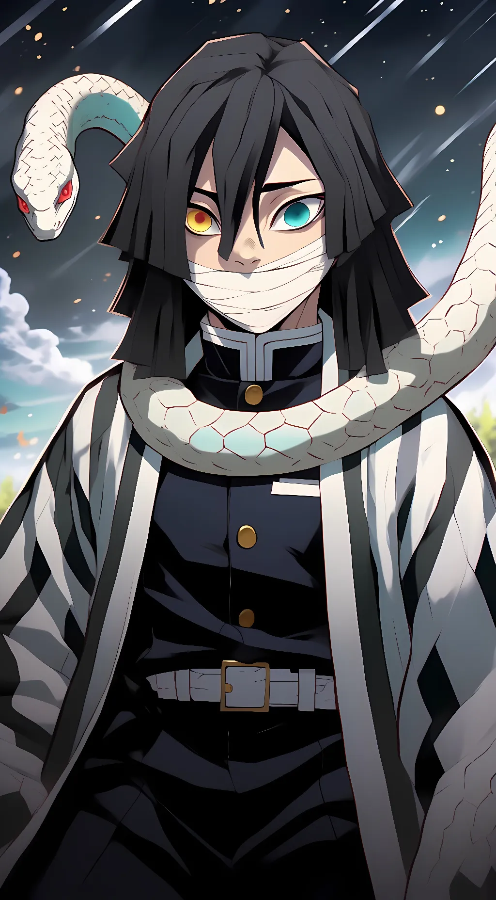 ai character: Iguro Obanai background