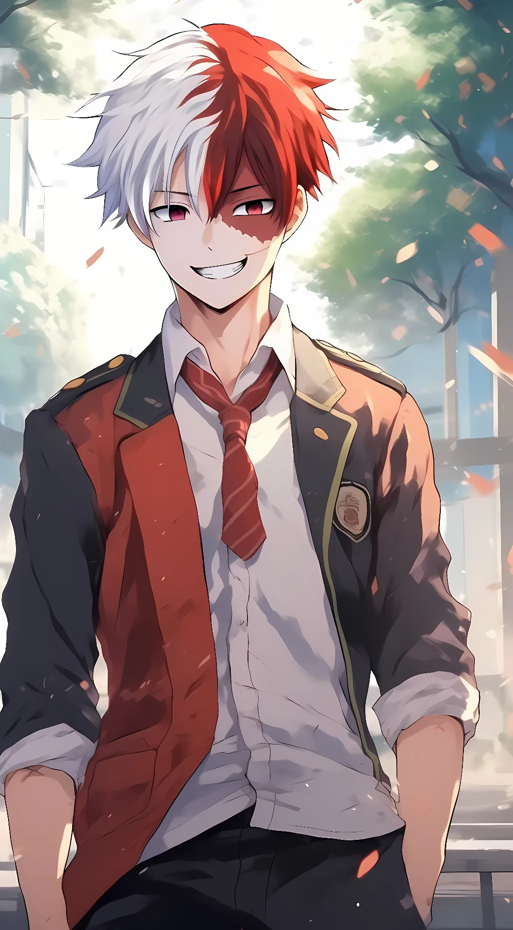 ai character: Shoto Todoroki background