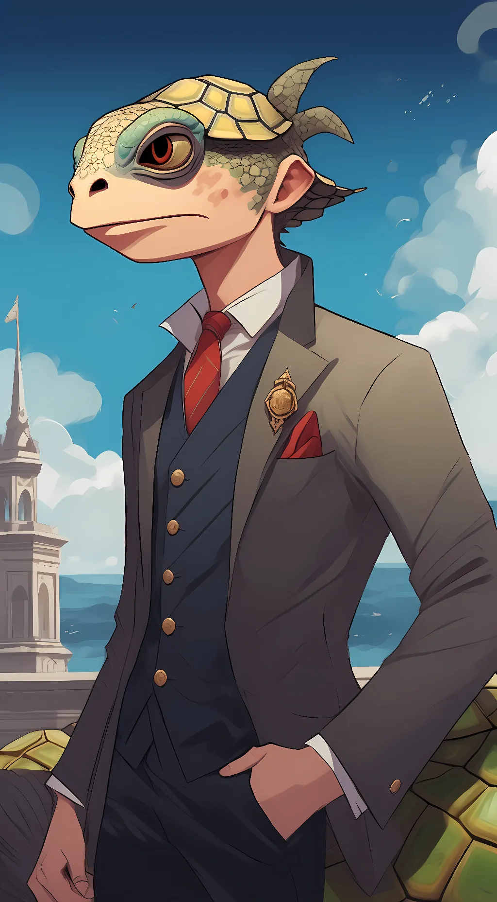 ai character: tutle guy background