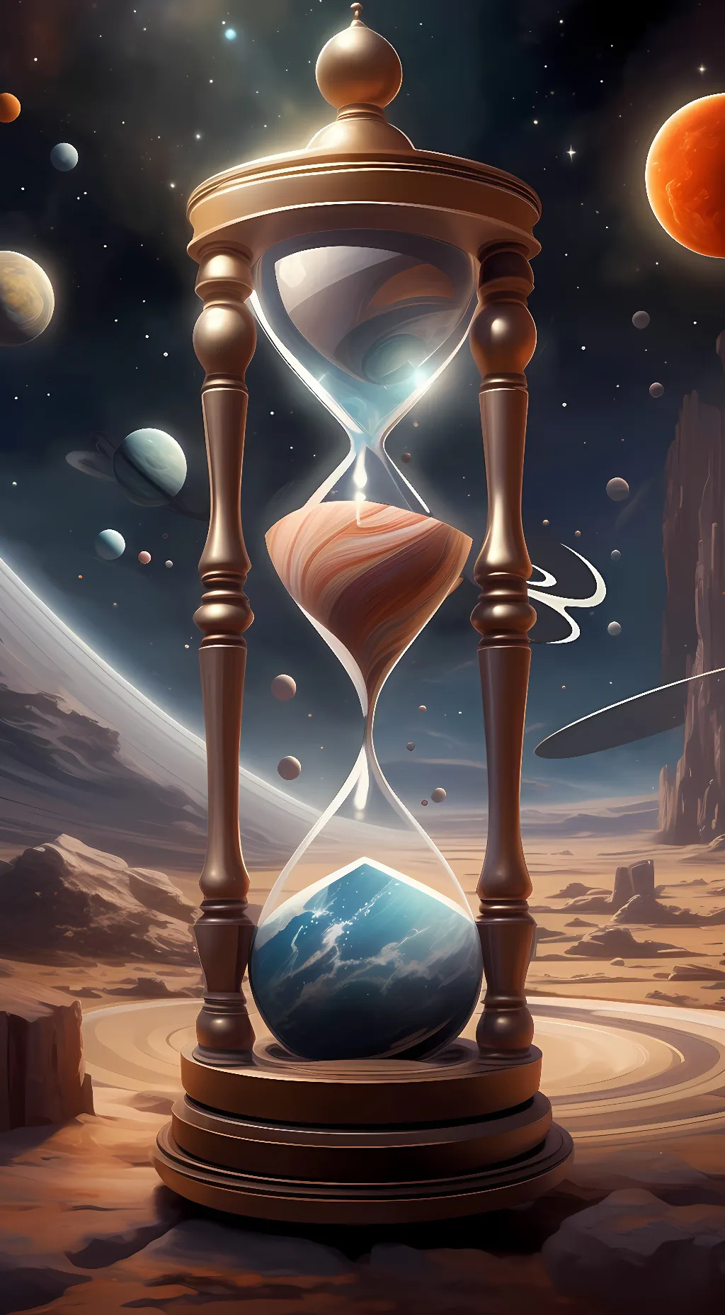 ai character: Mighty Hourglass background
