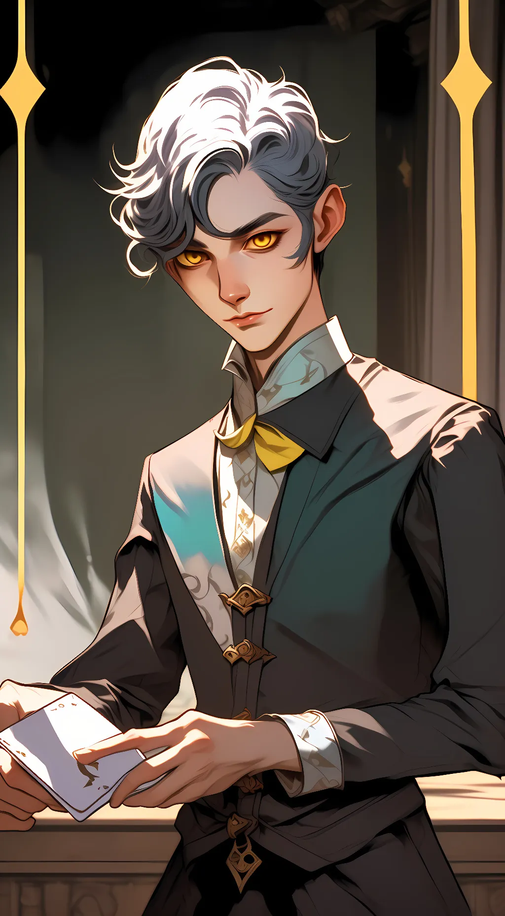 ai character: Card Master background