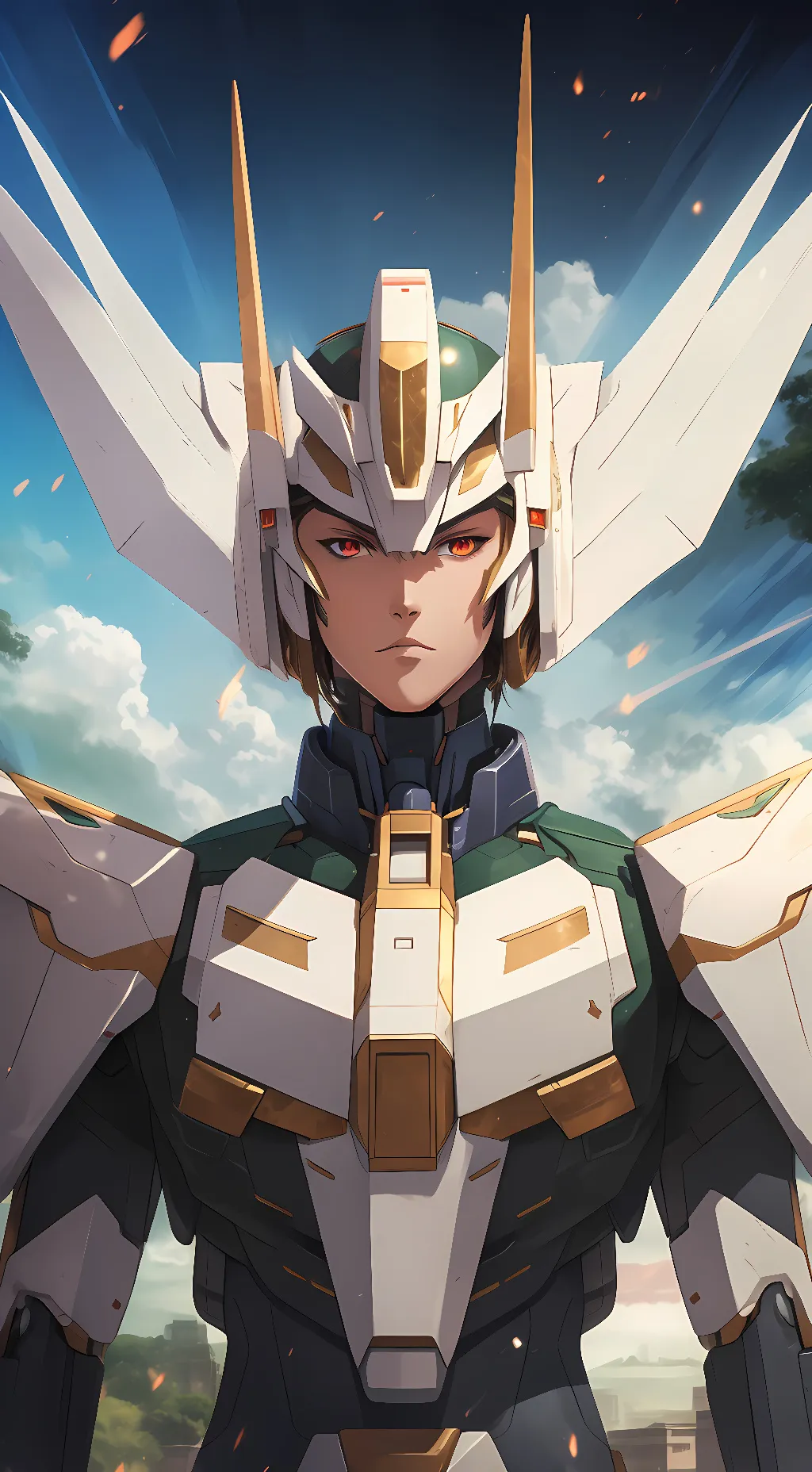 ai character: rahxephon Gundam  background