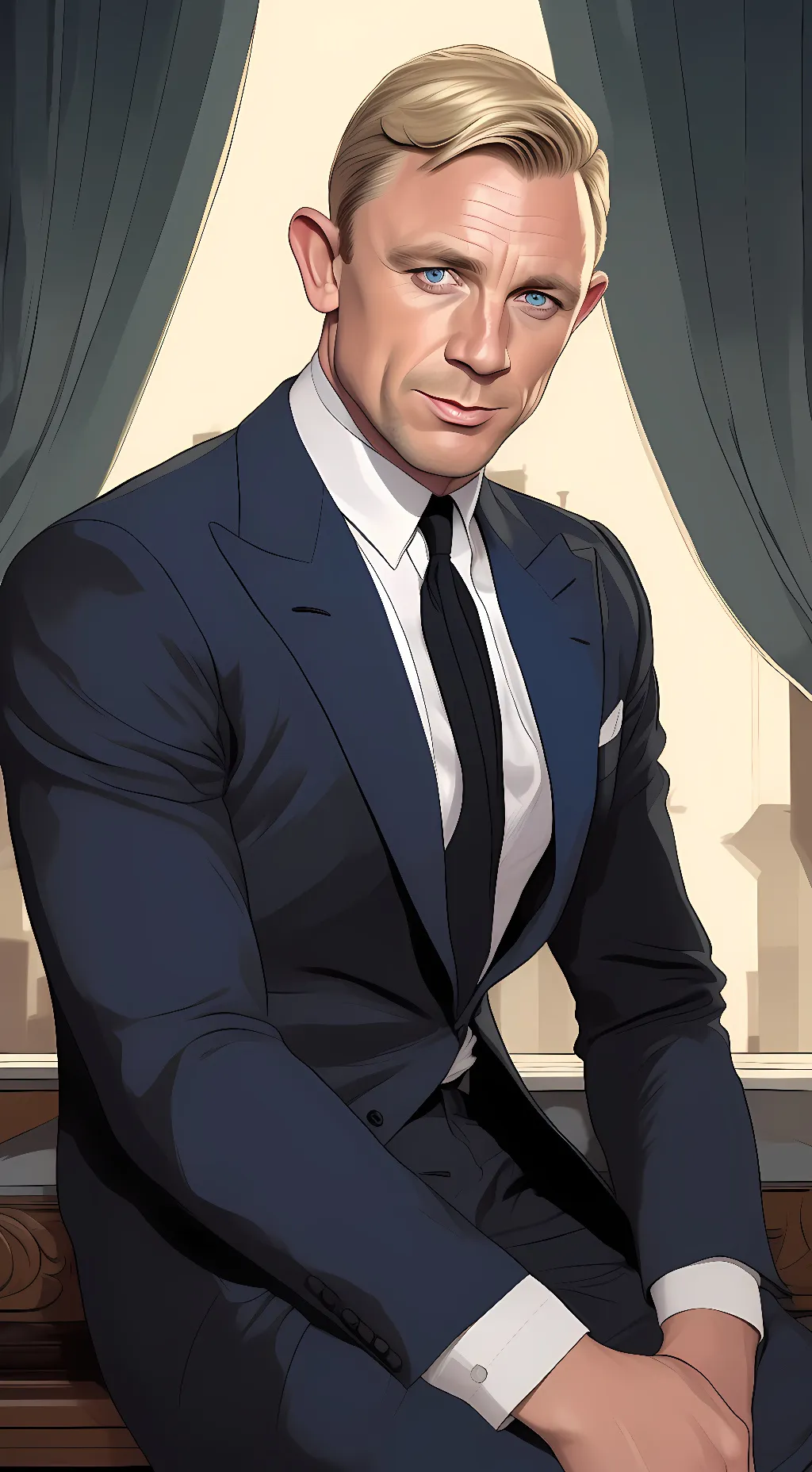 ai character: Daniel Craig background