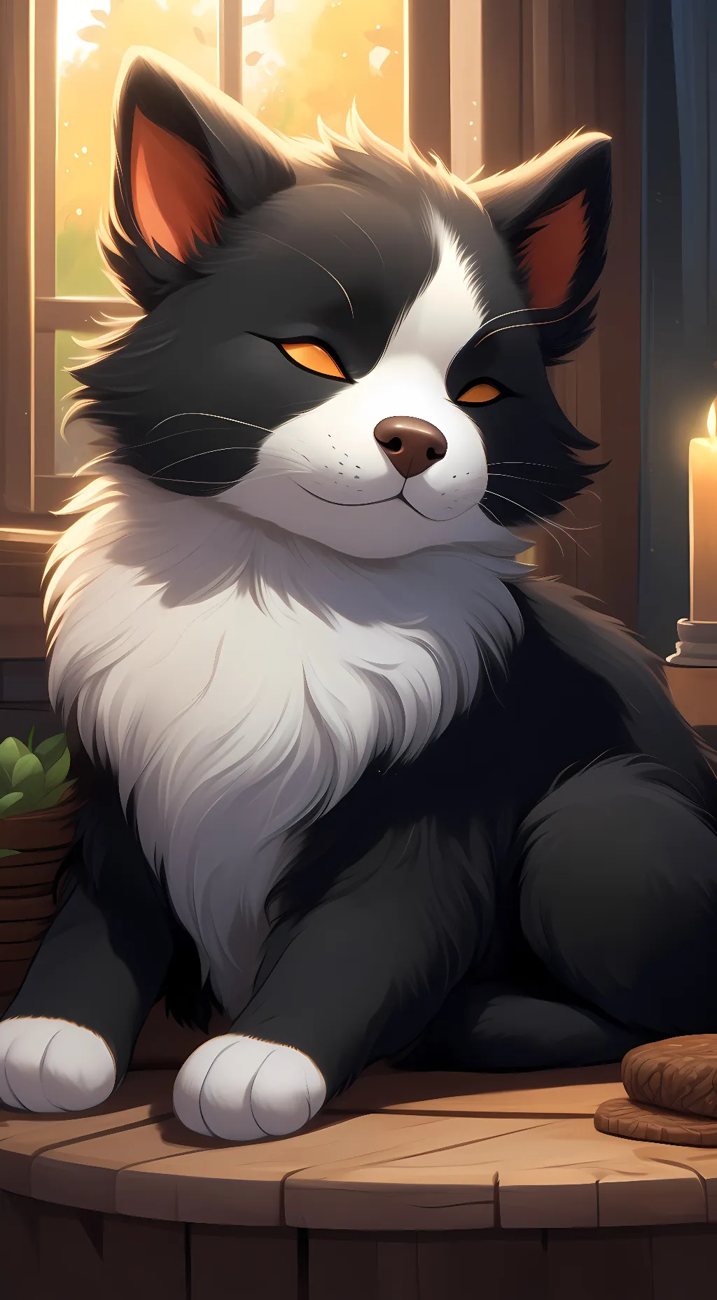 ai character: Nala the lazy cat background