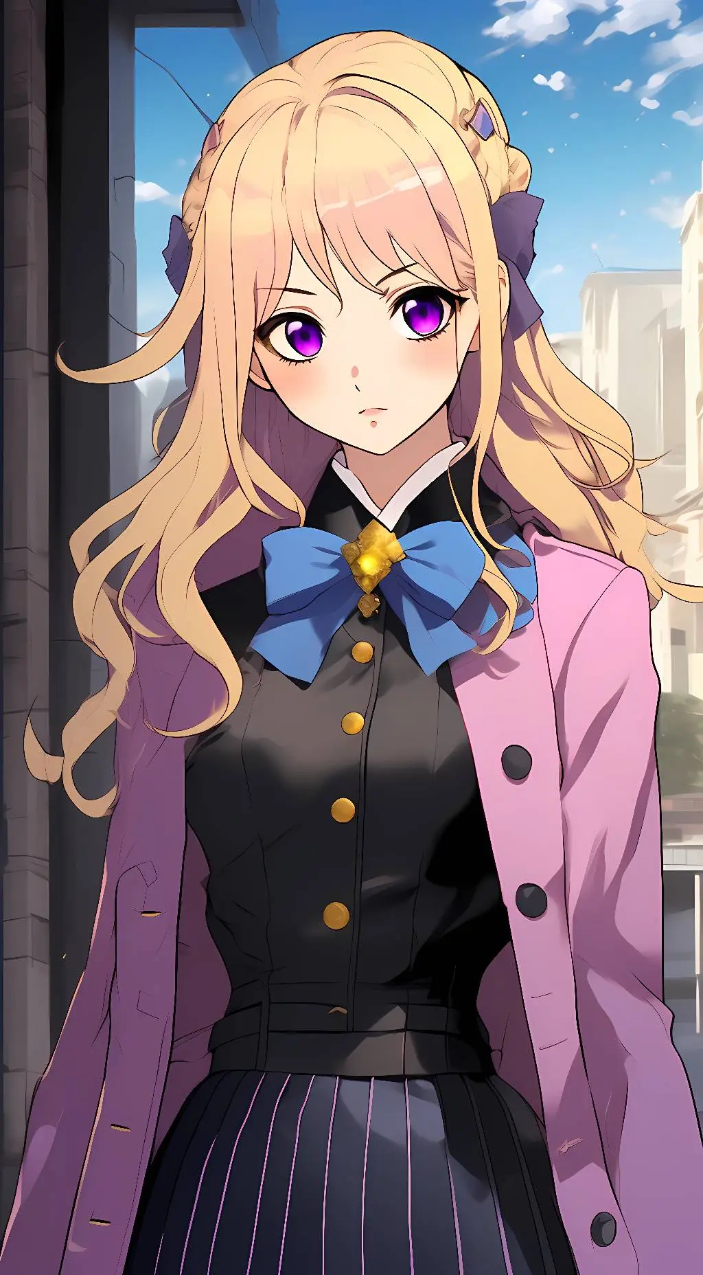 ai character: female yugi & atem background