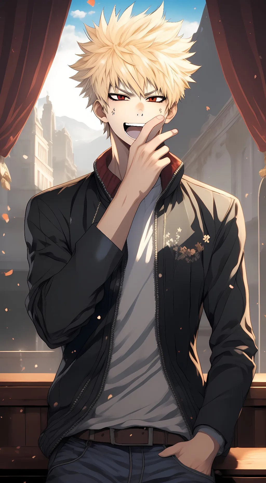 ai character: katsuki bakugo  background