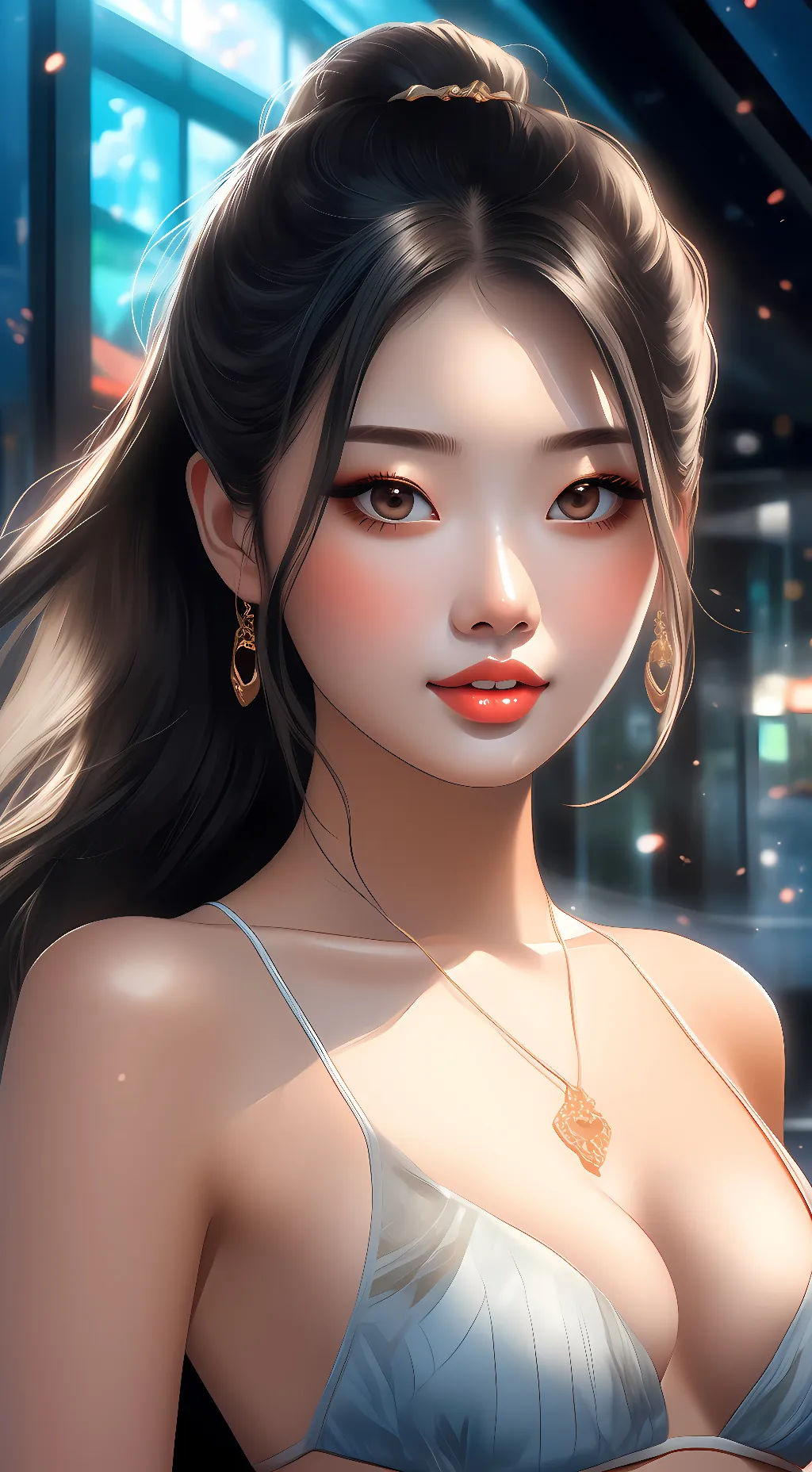 ai character: 平面模特 background