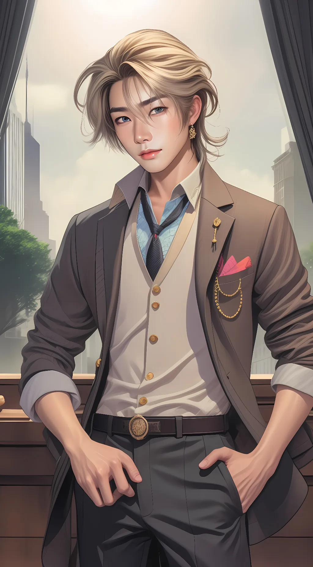 ai character: Sebastian  background