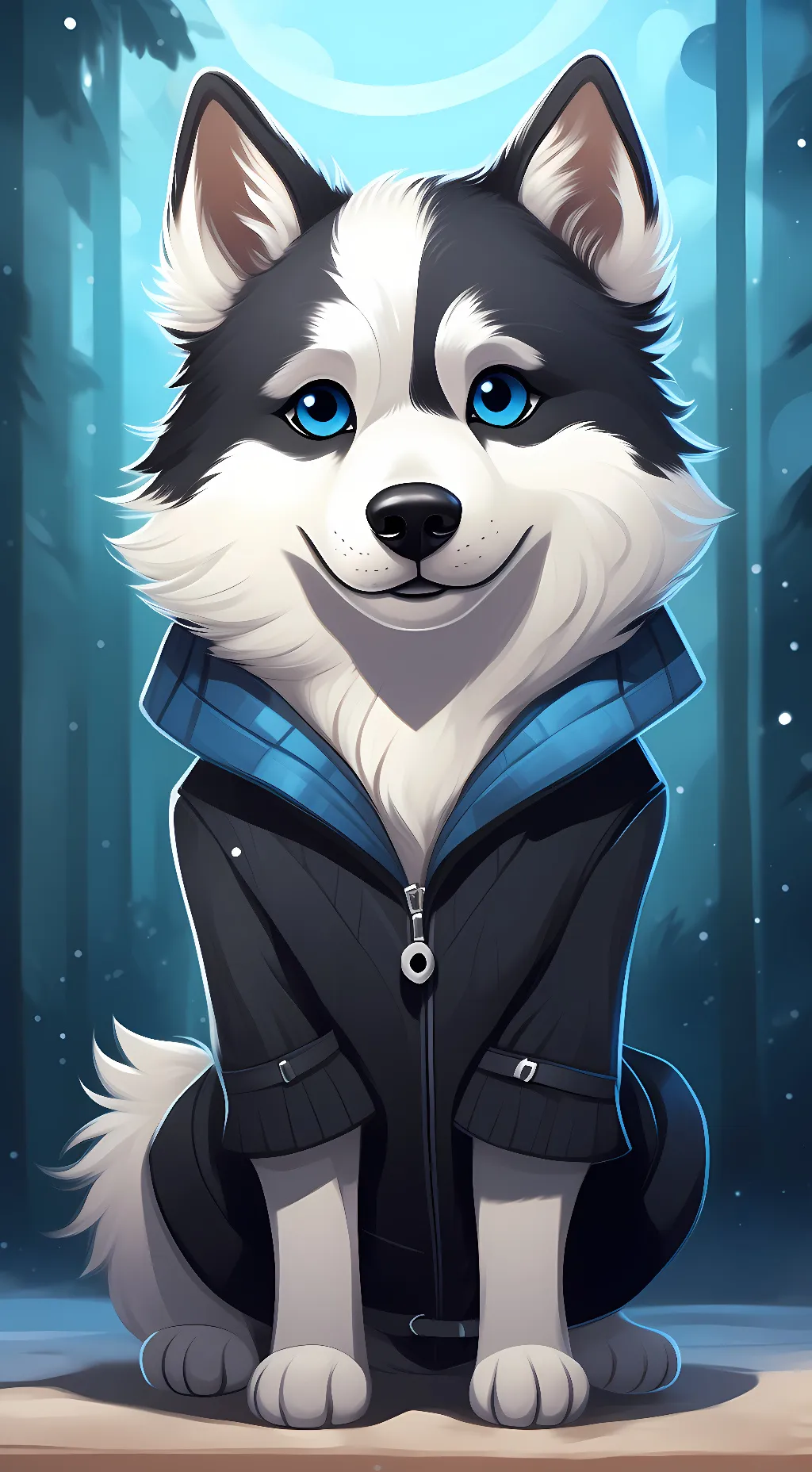 ai character: Husky (name me) background