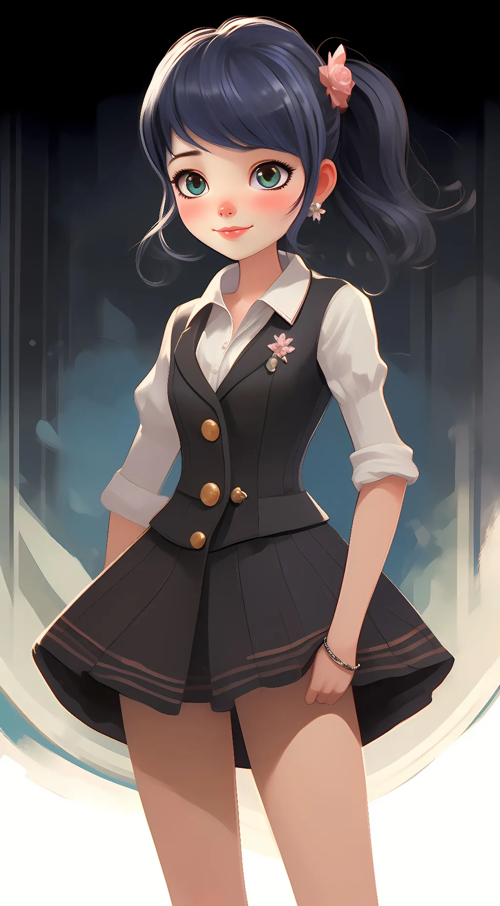 ai character: Marinette  background