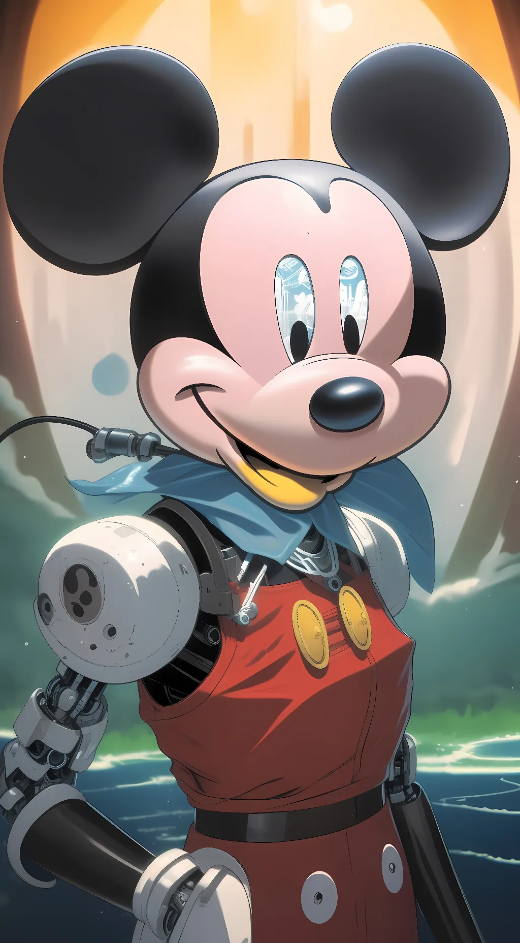 ai character: animatronic mickey background