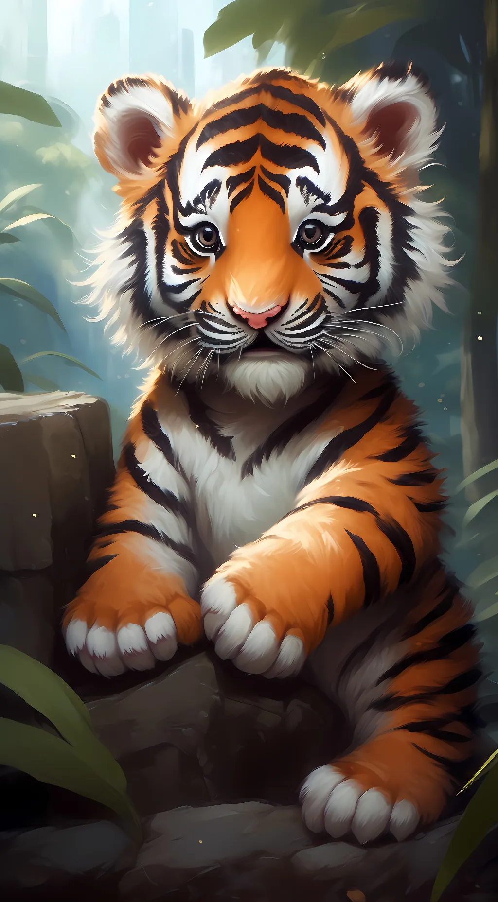ai character: baby tigers background