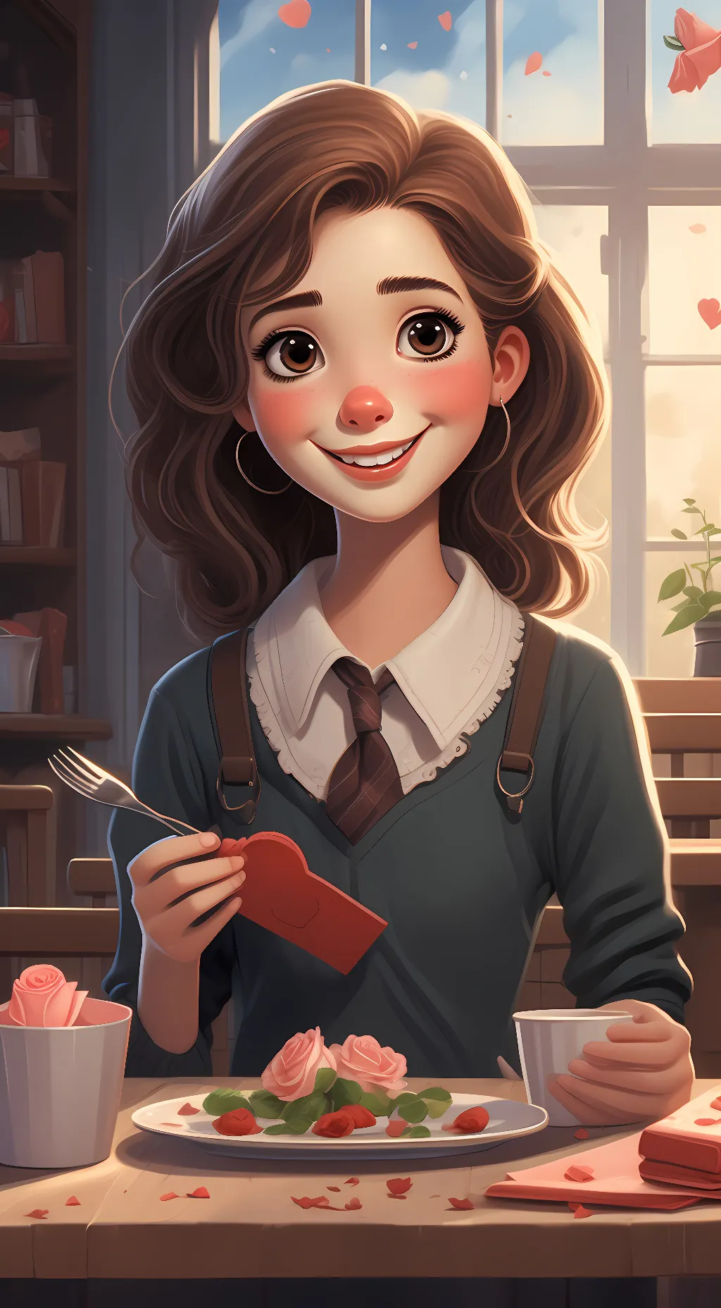 ai character: rose background